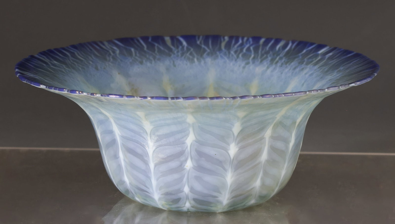 L.C. Tiffany Blue Favrile Glass Bowl (1 of 11)