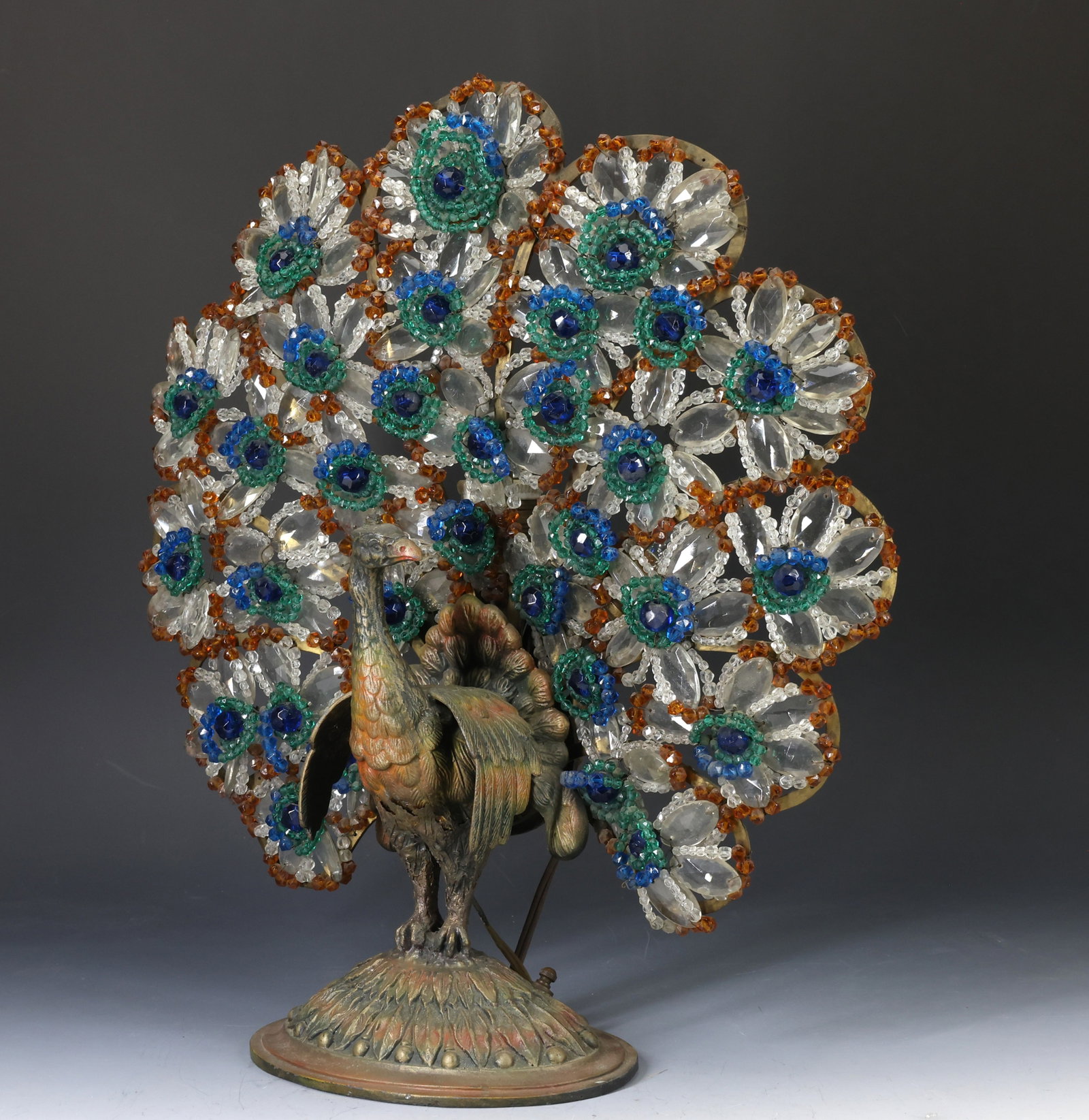 Art Deco Peacock Lamp - 2