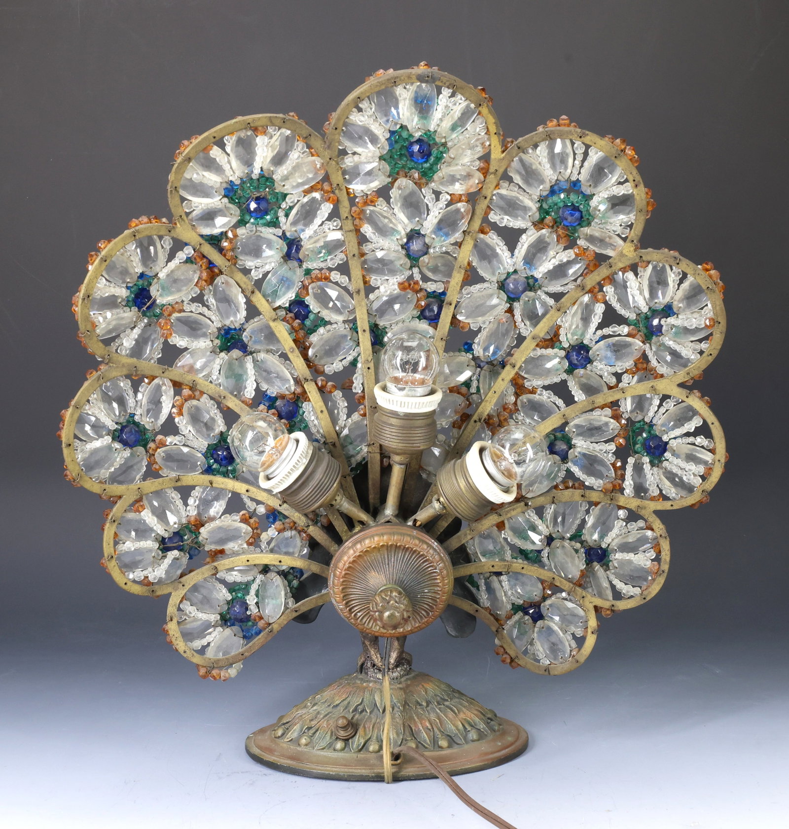 Art Deco Peacock Lamp - 4