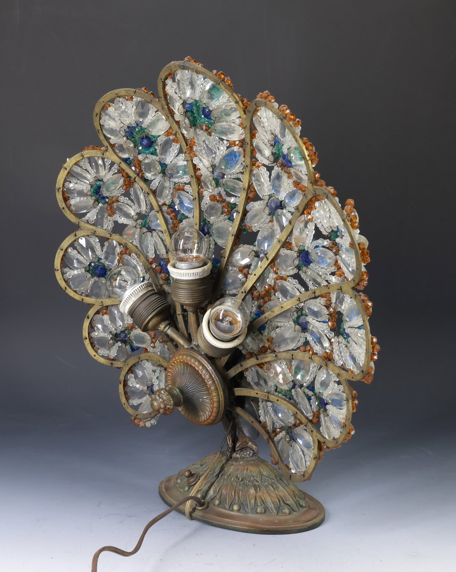 Art Deco Peacock Lamp - 5
