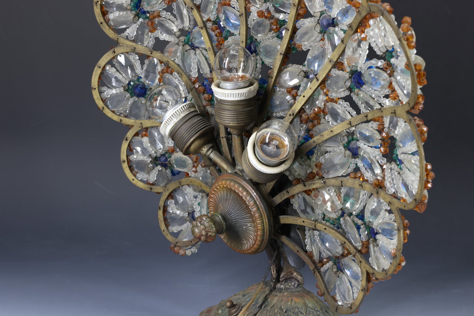 Art Deco Peacock Lamp - 6
