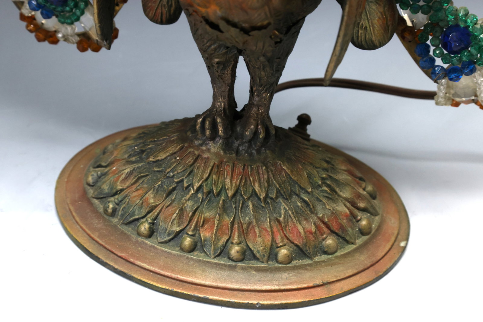 Art Deco Peacock Lamp - 8