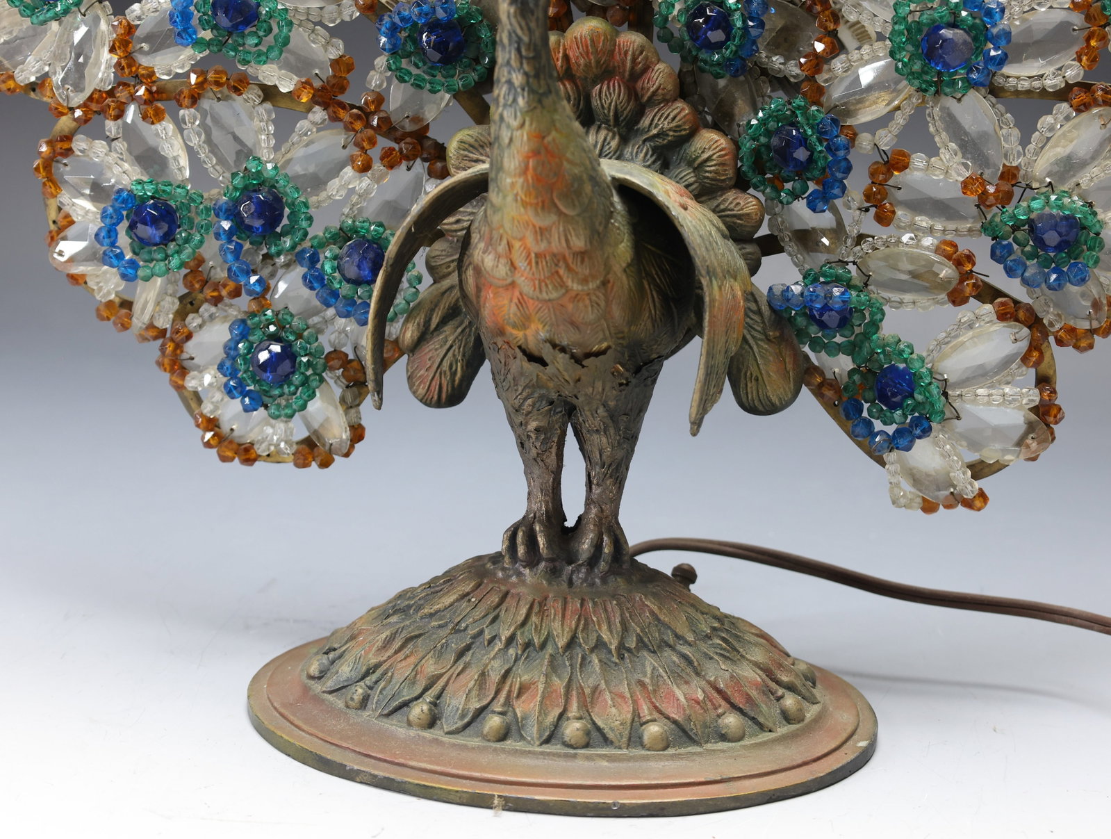 Art Deco Peacock Lamp - 9