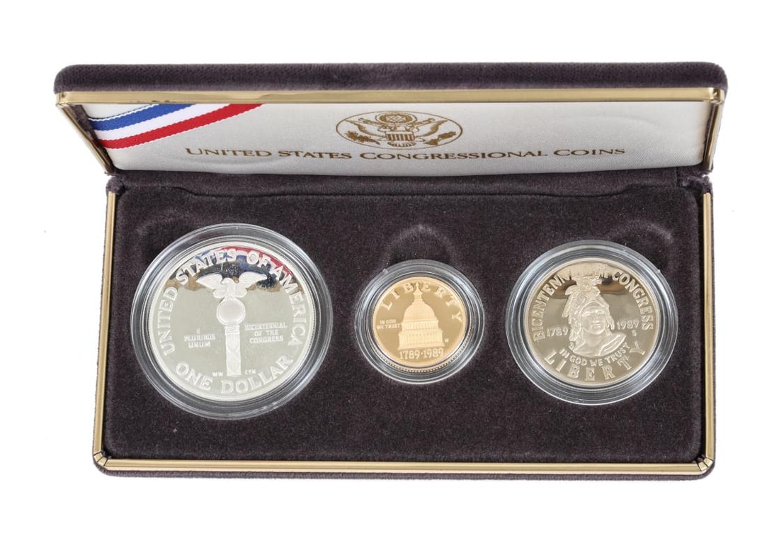 US Congressional 1989 Gold 5 Dollar Coin Proof Set (1 of 8)