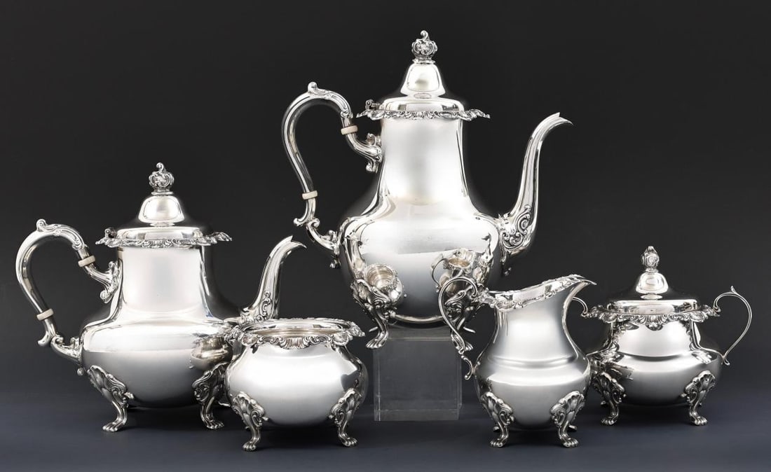 Gorham "Strasbourg" Sterling Silver Tea and Coffee Service (1 of 8)