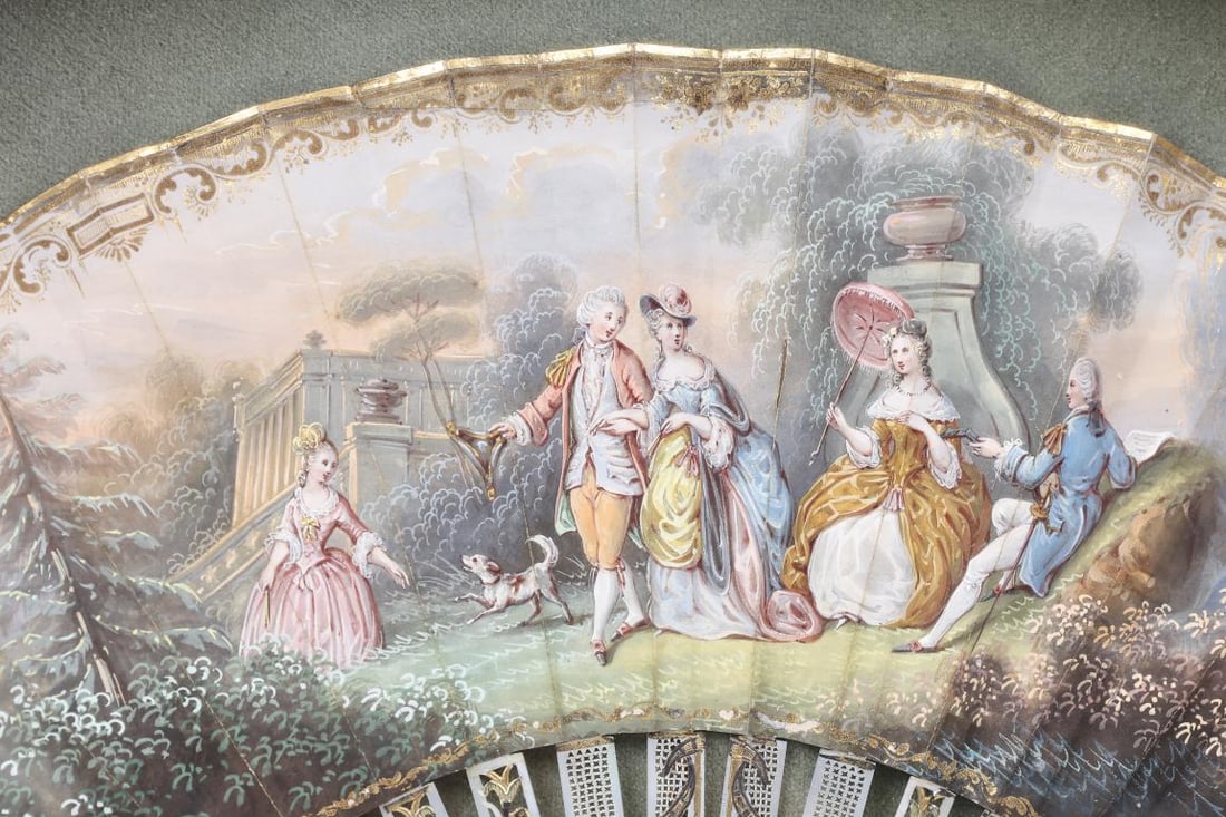 French Hand Painted Fan - 2