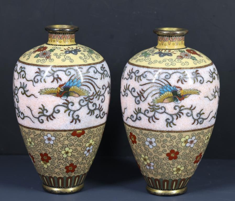 Japanese Cloisonne Vases (1 of 8)