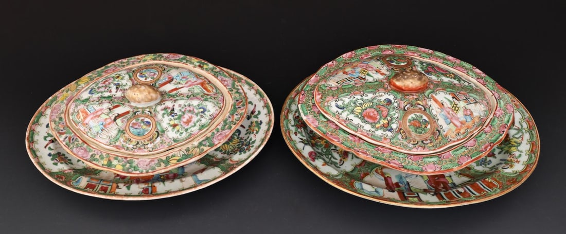 Chinese Rose Medallion Porcelain Serving Dishes and Platters (1 of 10)