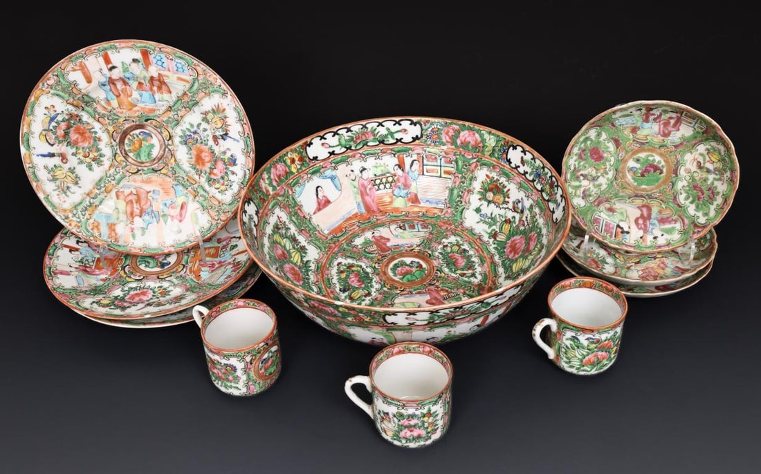 Chinese Rose Medallion Porcelain Luncheon Dishes (1 of 15)