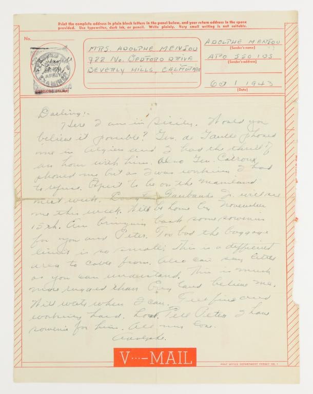 Autograph of Actor Adolphe Menjou-World War II Content (1 of 6)