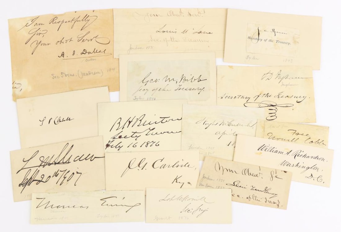 Autographs of United States Secretaries of the Treasury (1 of 16)