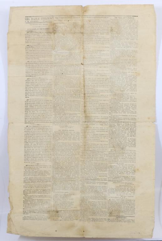 Confederate Vicksburg Wallpaper Newspaper-Dailey Citizen-June 30, 1863 (1 of 8)