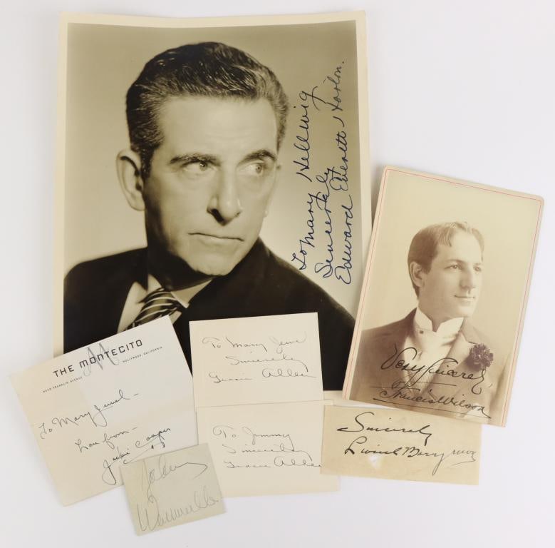 Autographs of Notable Actors and Actresses: Collection of 7 autographs of notable actors and actresses including: 1.) Autograph of John “Jackie” Cooper Jr. (1922-2011) American actor and director. He began his career as a child actor an