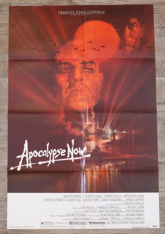 Apocalypse Now Poster: Apocalypse Now original 1979 one sheet movie poster, folded. 41”h x 27”w. Artwork by Bob Peak.
