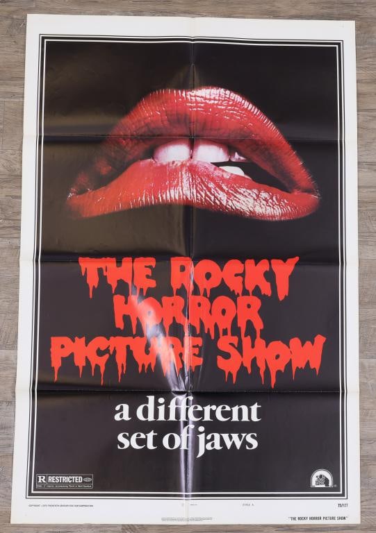 The Rocky Horror Picture Show Poster: The Rocky Horror Picture Show original 1975 one sheet movie poster, style A, folded. 41”h x 27”w.