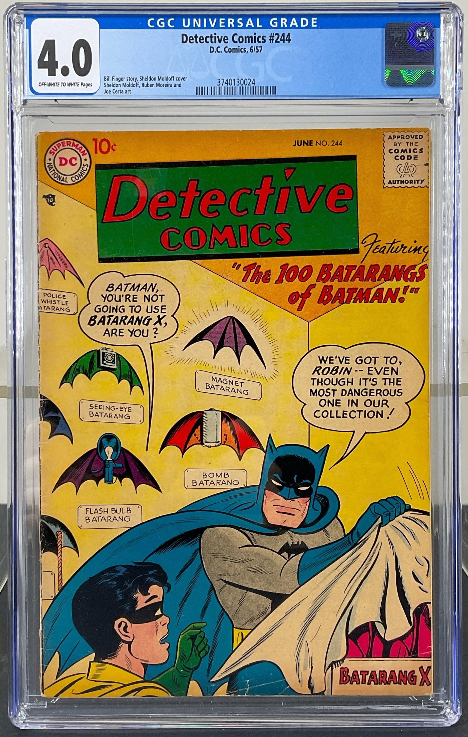 Detective Comics #244 (DC, 1957) CGC 4.0 Off-white to white pages (1 of 3)