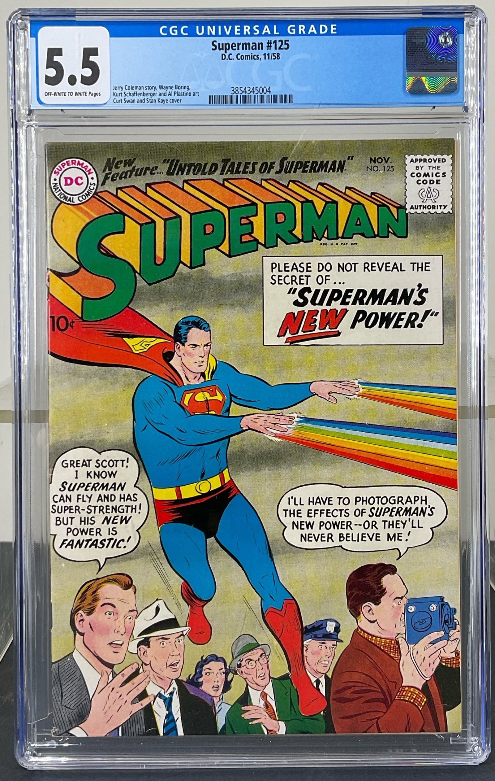 Superman #125 (DC, 1958) CGC 5.5 Off-white to white pages (1 of 3)