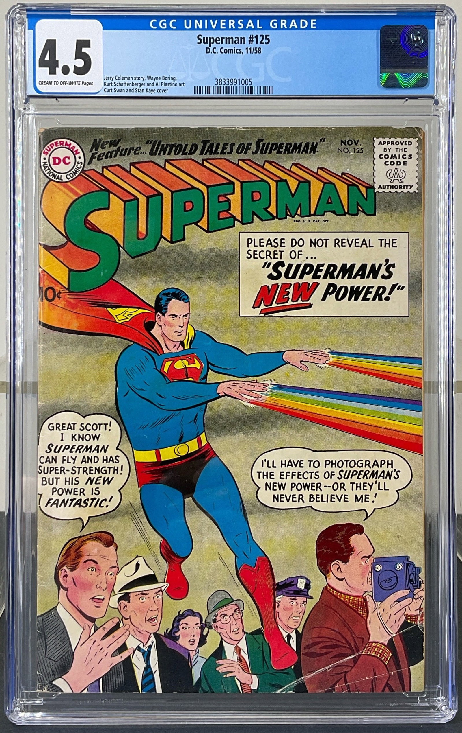 Superman #125 (D.C. Comics, 1958) CGC 4.5 Cream to off-white pages (1 of 3)