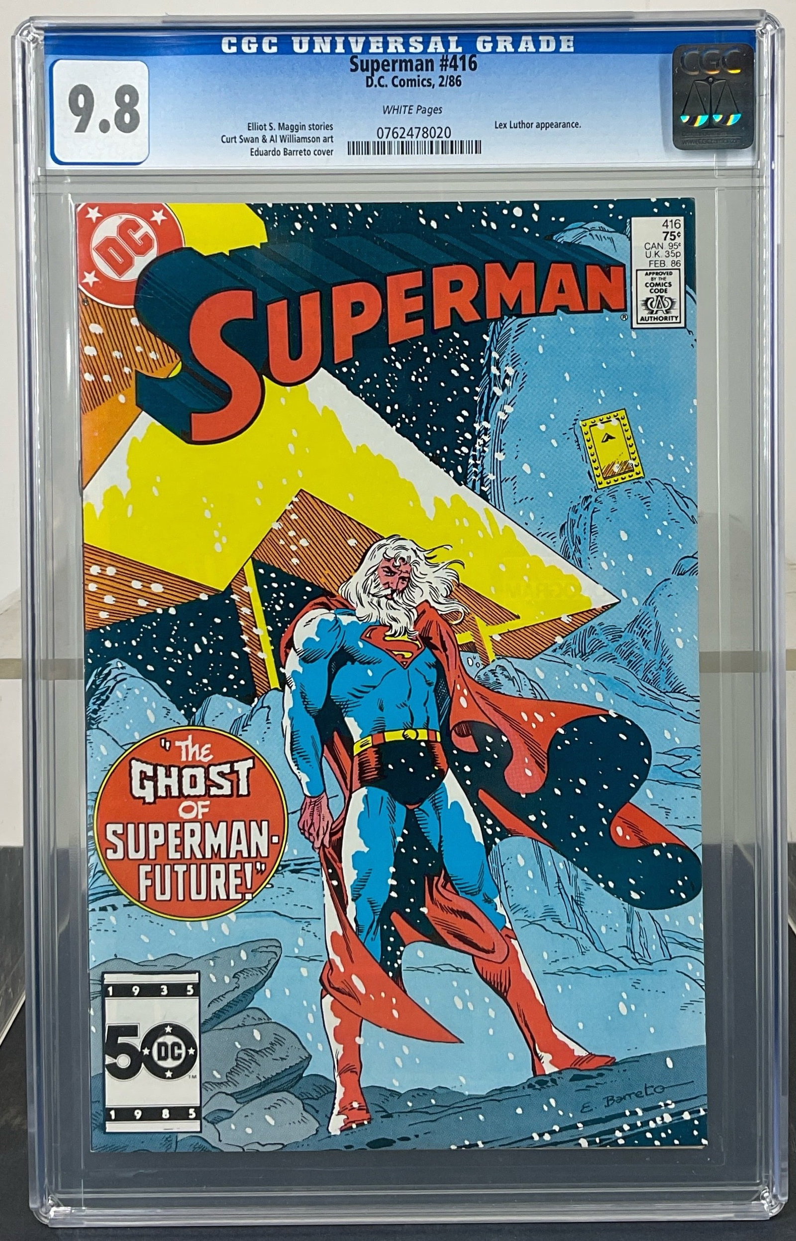 Superman #416 (D.C. Comics, 1986) CGC 9.8 White Pages (1 of 3)