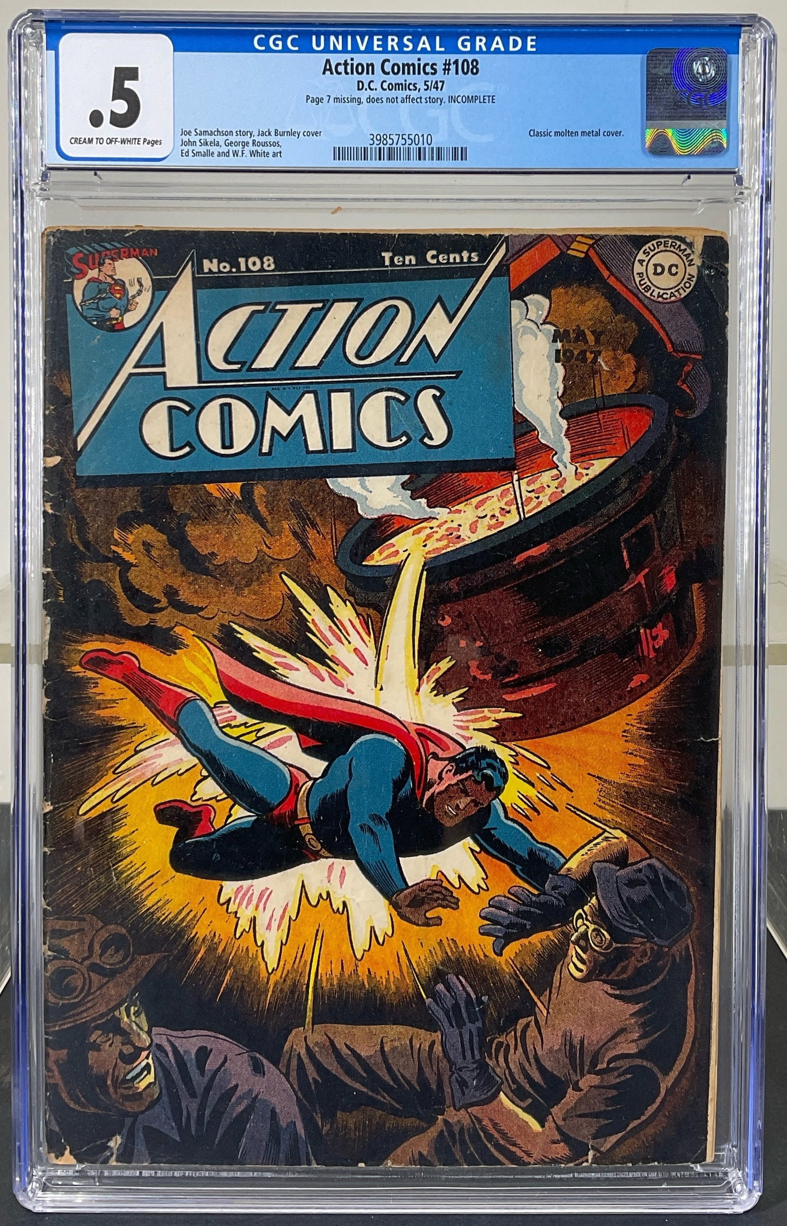 Action Comics #108 (D.C. Comics, 1947) CGC .5 Cream to off-white pages (1 of 3)