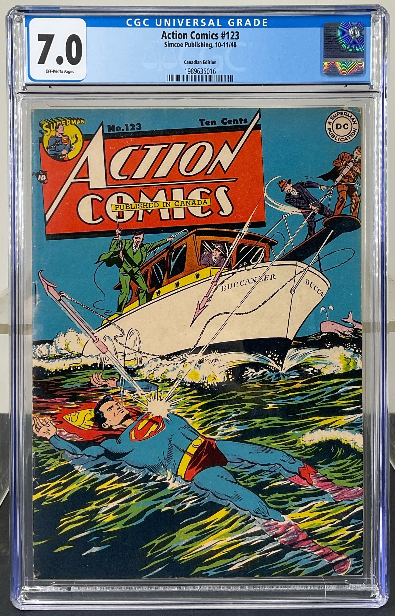Action Comics #123 (Simcoe Publishing, 1948) CGC 7.0 Off-White Pages (1 of 3)