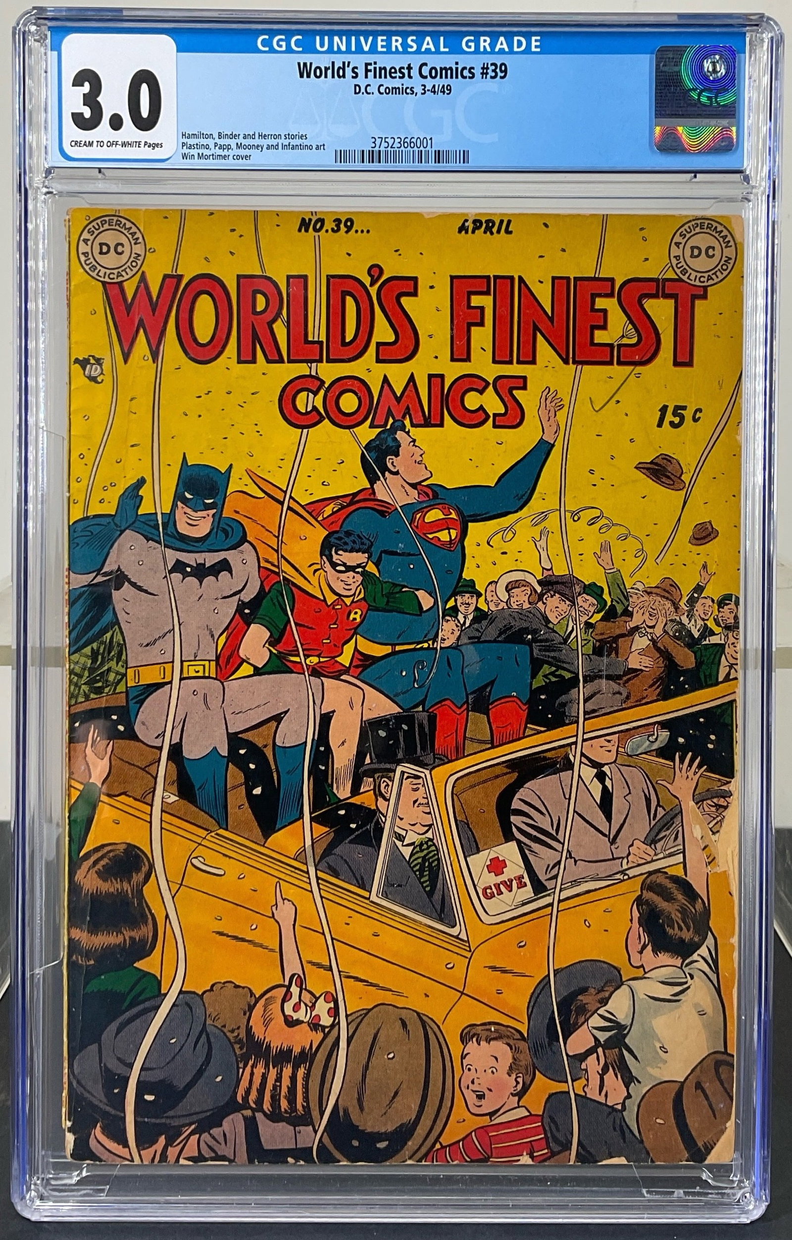 World's Finest Comics #39 (DC, 1949) CGC 3.0 Cream to Off-White Pages (1 of 3)