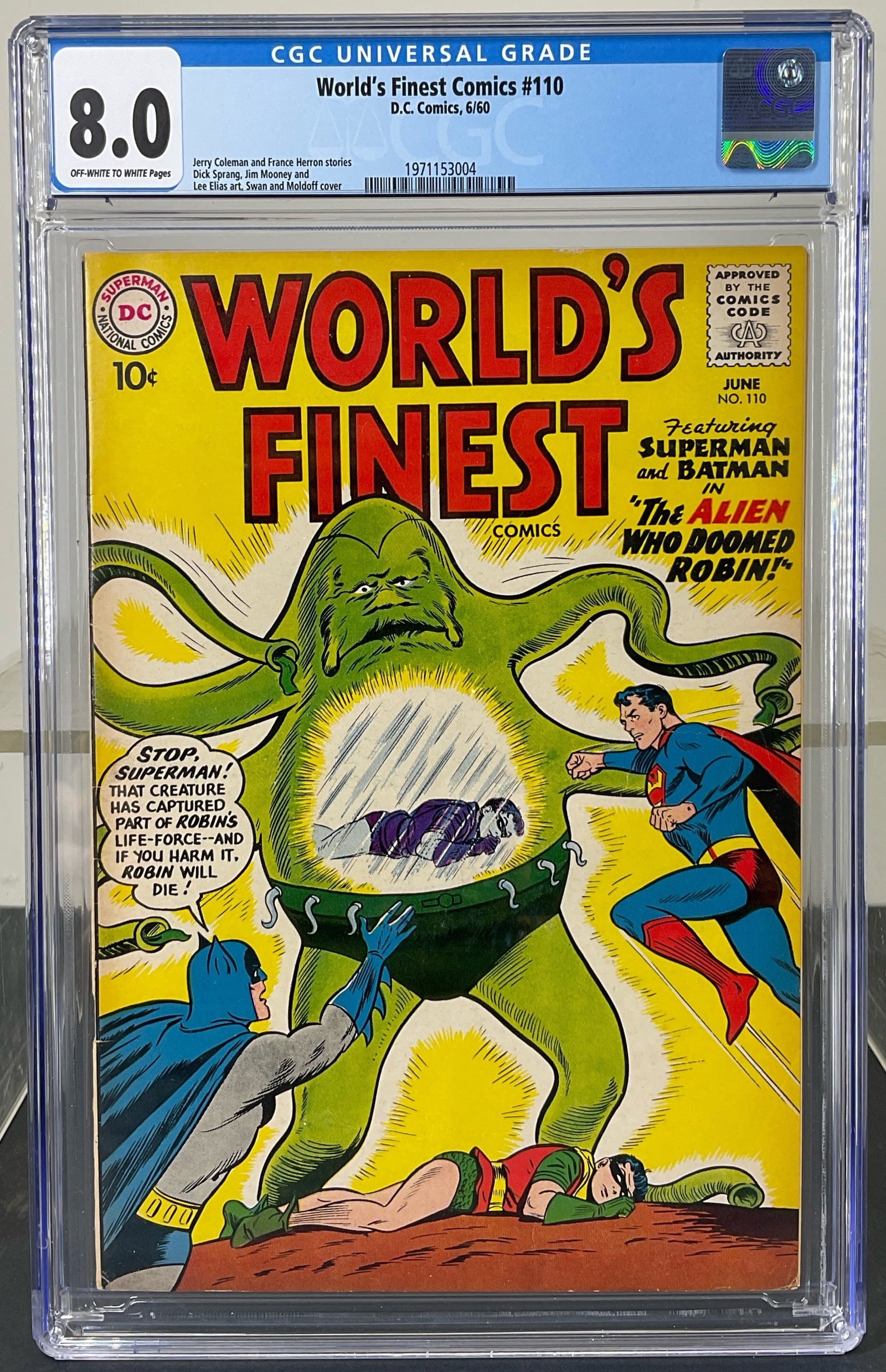 World's Finest Comics #110 (D.C. Comics, 1960) CGC 8.0 Off-white to white pages (1 of 3)