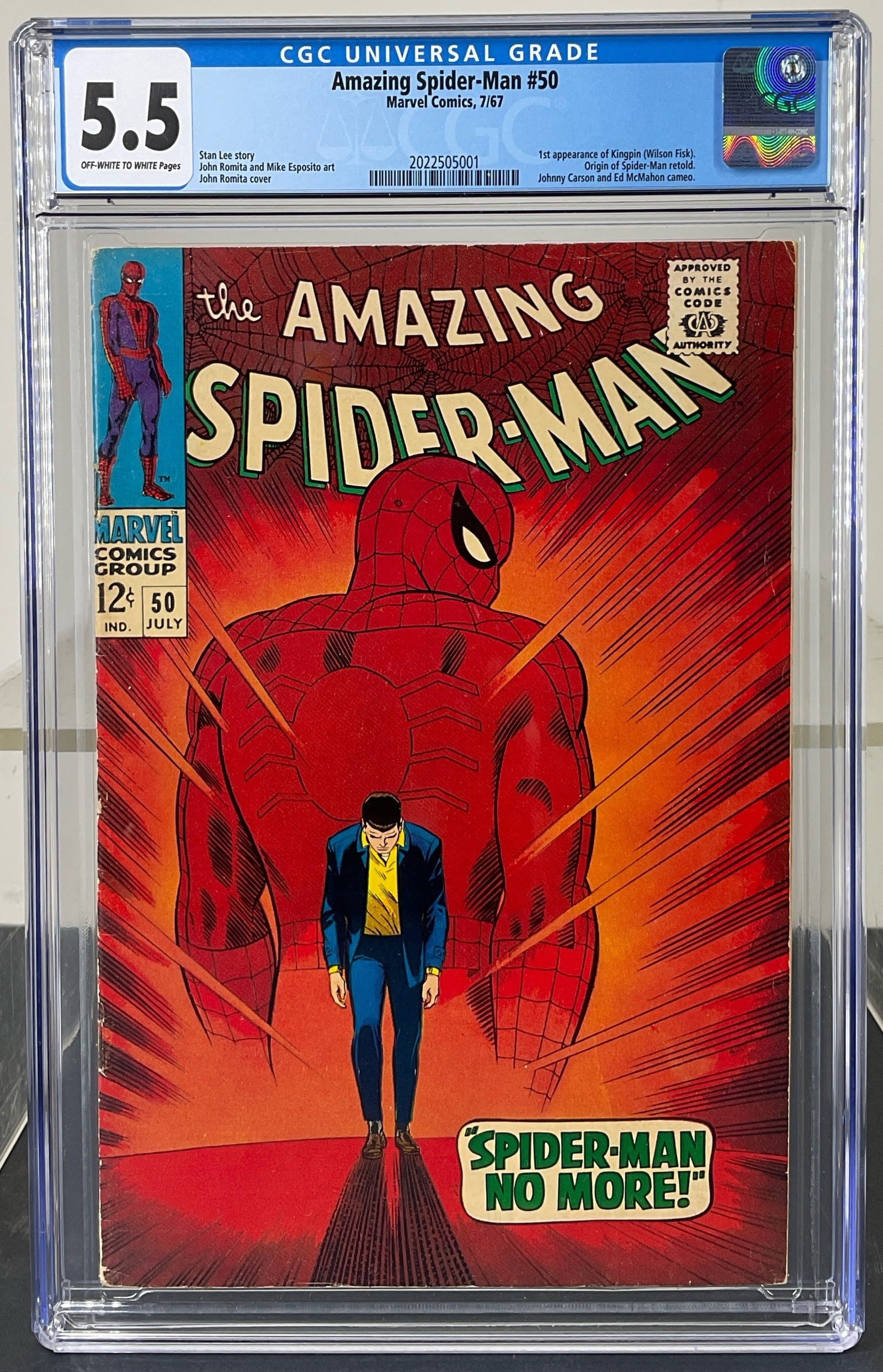 Amazing Spider-Man #50 (Marvel Comics, 1967) CGC 5.5 Off-White to White Pages (1 of 3)