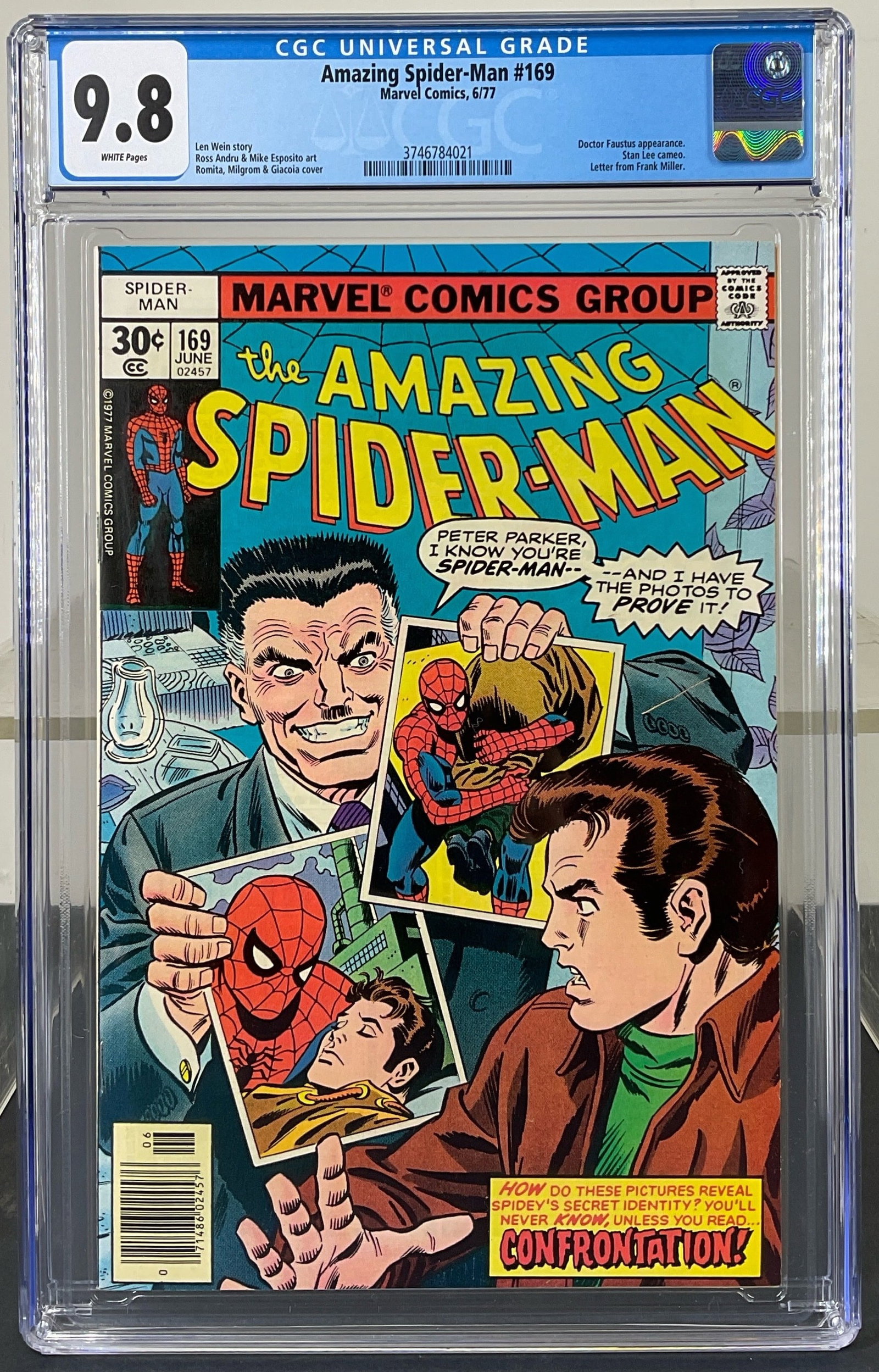 Amazing Spider-Man #169 (Marvel Comics, 1977) CGC 9.8 White Pages (1 of 3)
