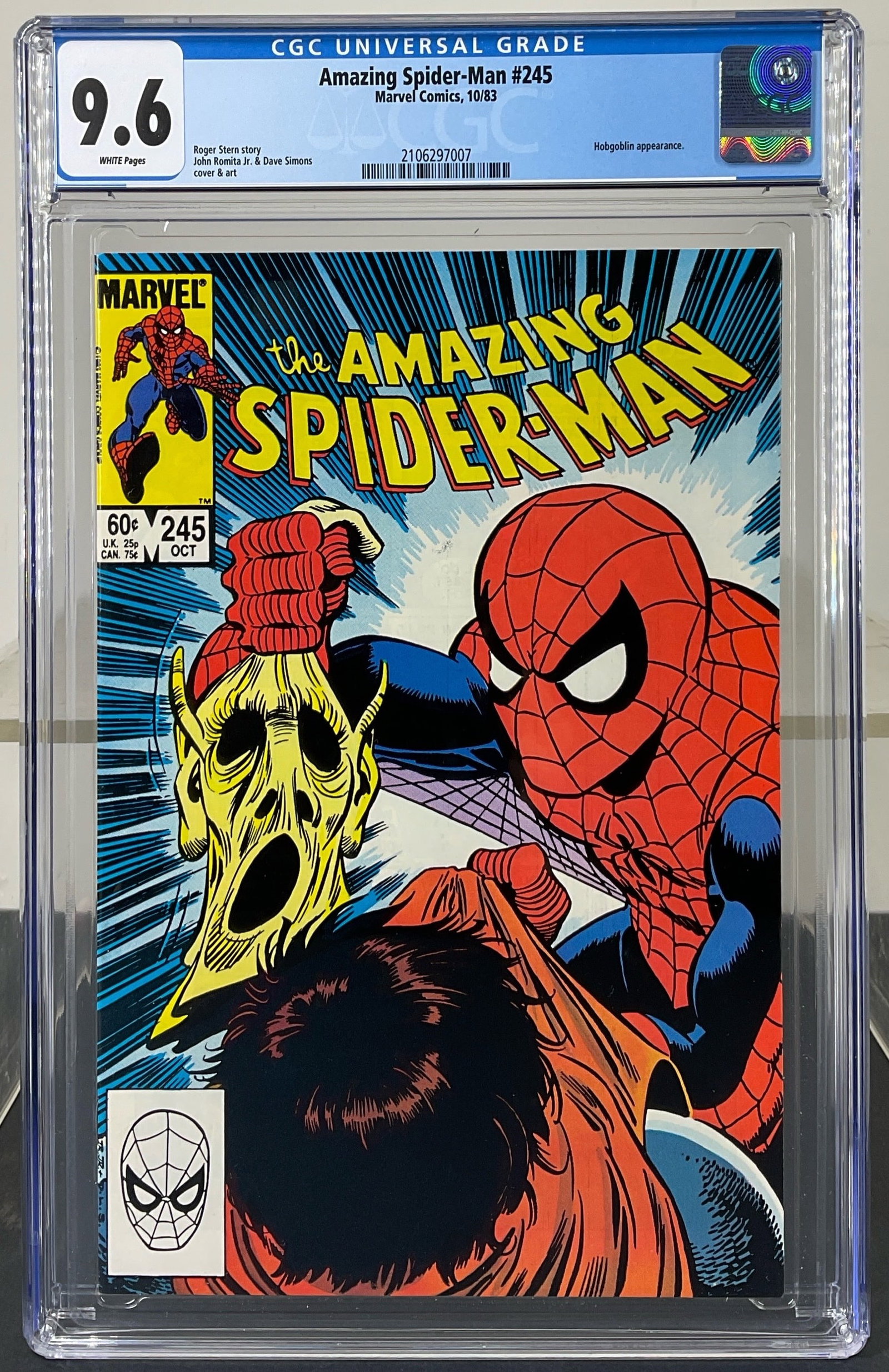 Amazing Spider-Man #245 (Marvel Comics, 1983) CGC 9.6 WHITE Pages (1 of 3)