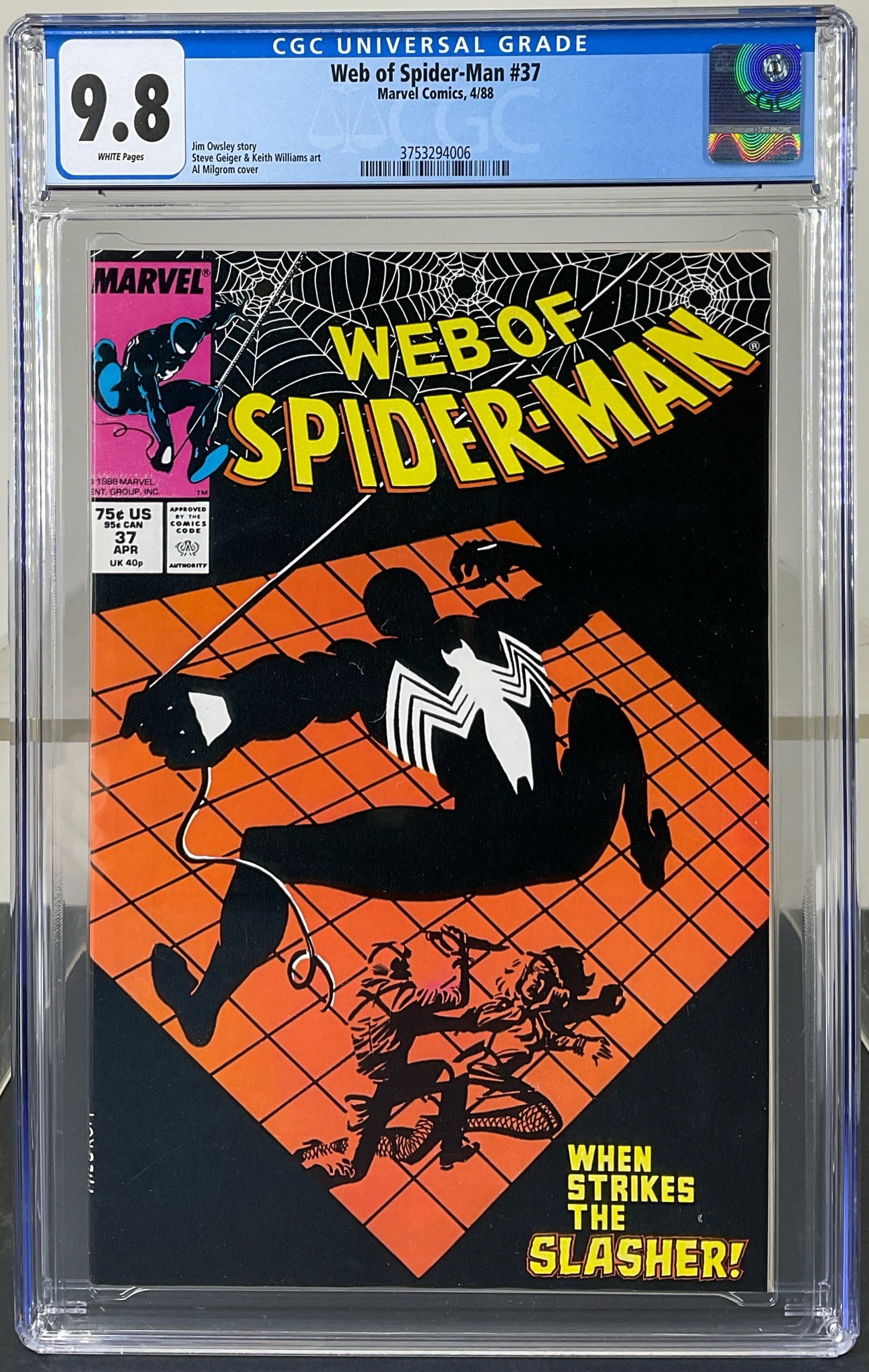 Web of Spider-Man #37 (Marvel Comics, 1988) CGC 9.8 White Pages (1 of 3)
