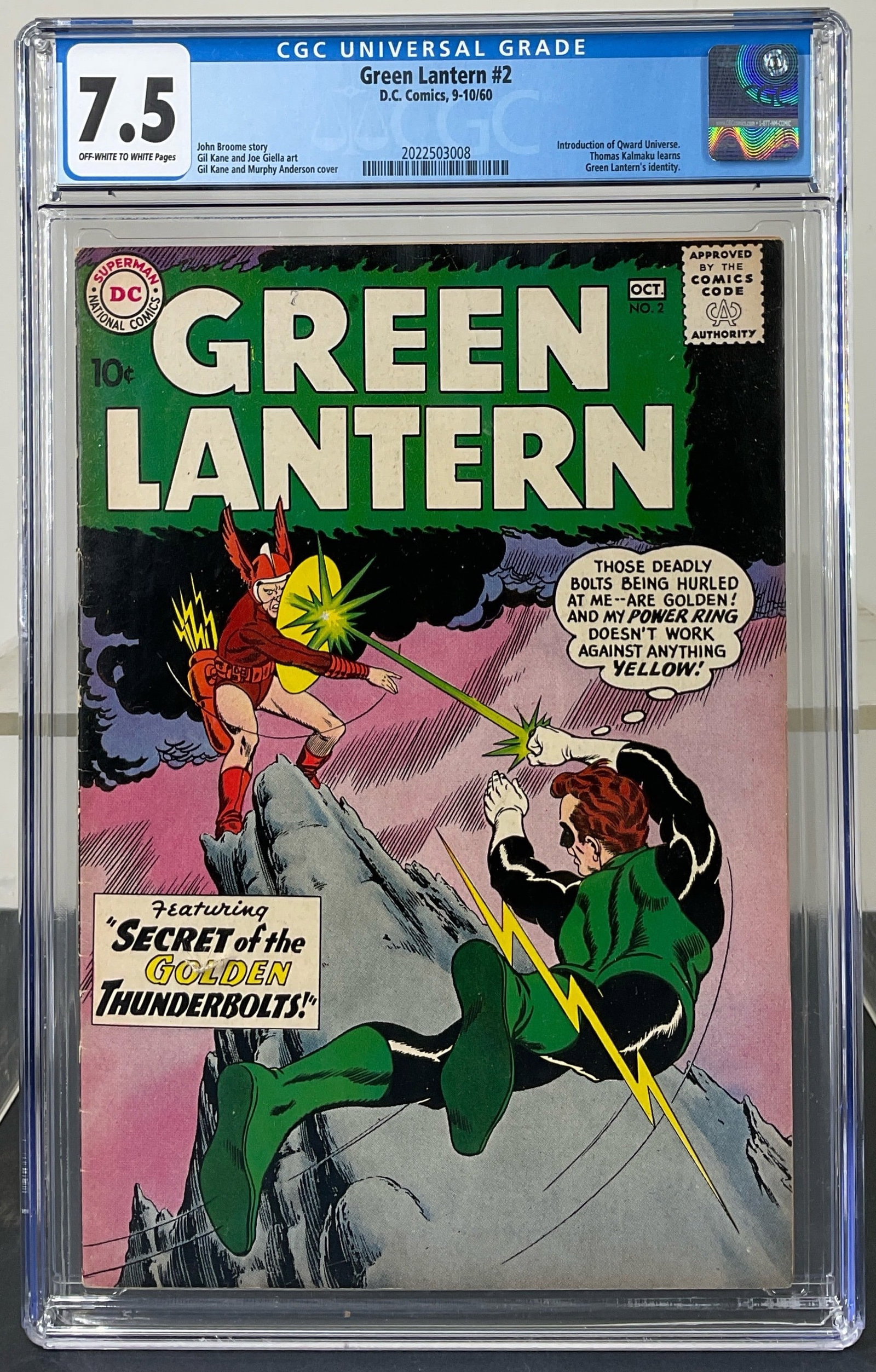 Green Lantern #2 (D.C. Comics, 1960) CGC 7.5 Off-white to white pages (1 of 3)