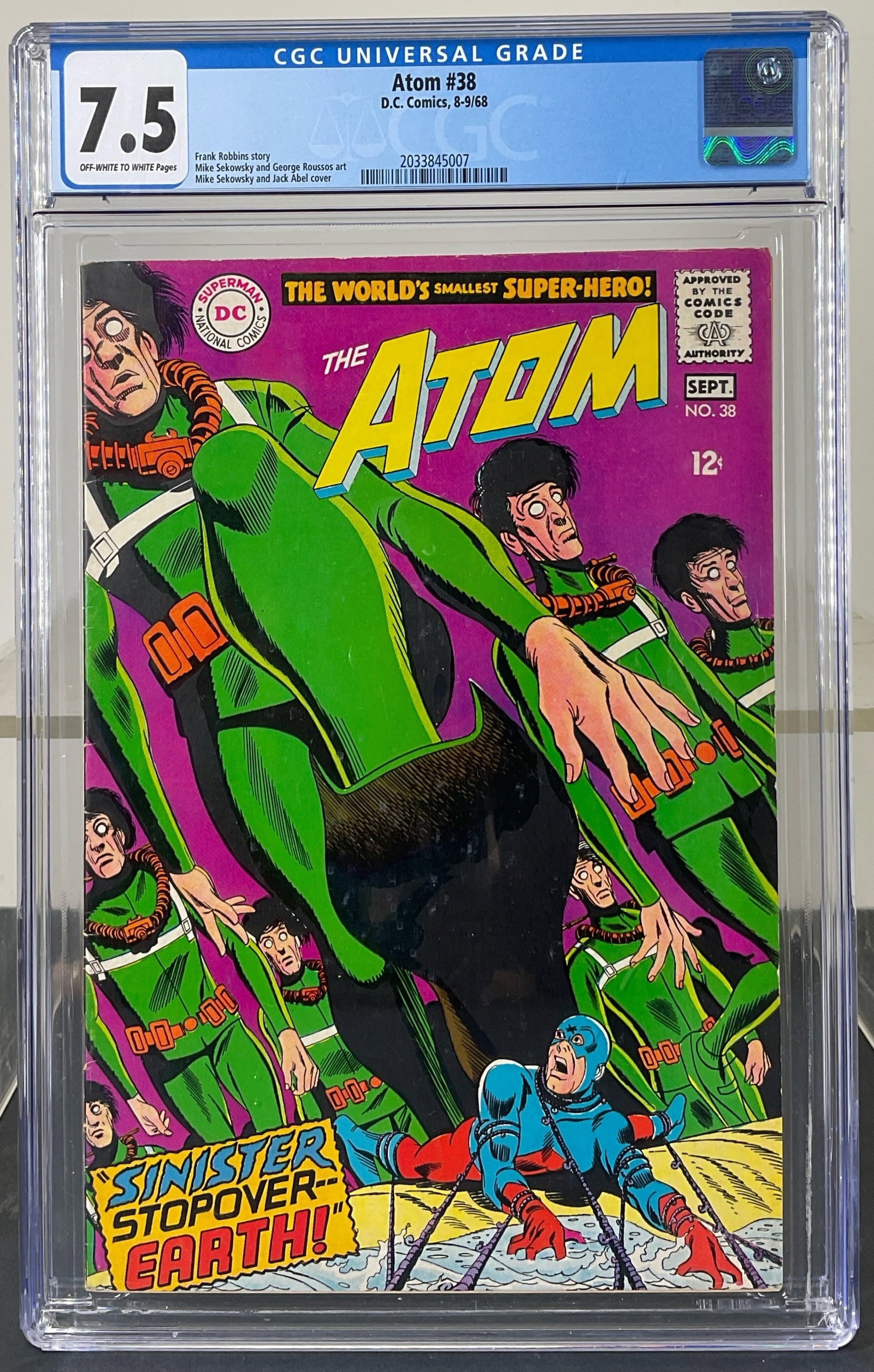 Atom #38 (D.C. Comics, 1968) CGC 7.5 Off-White to White pages (1 of 3)