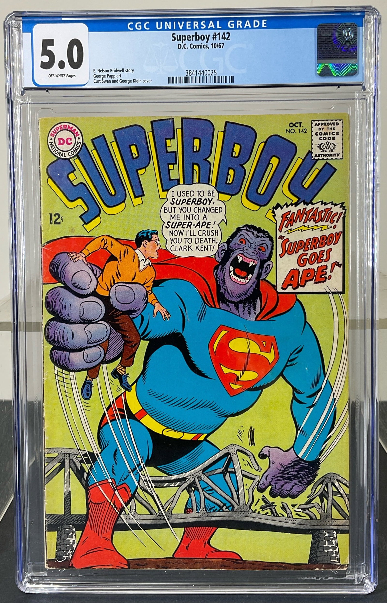 Superboy #142 (D.C. Comics, 1967) CGC 5.0 Off-White Pages (1 of 3)