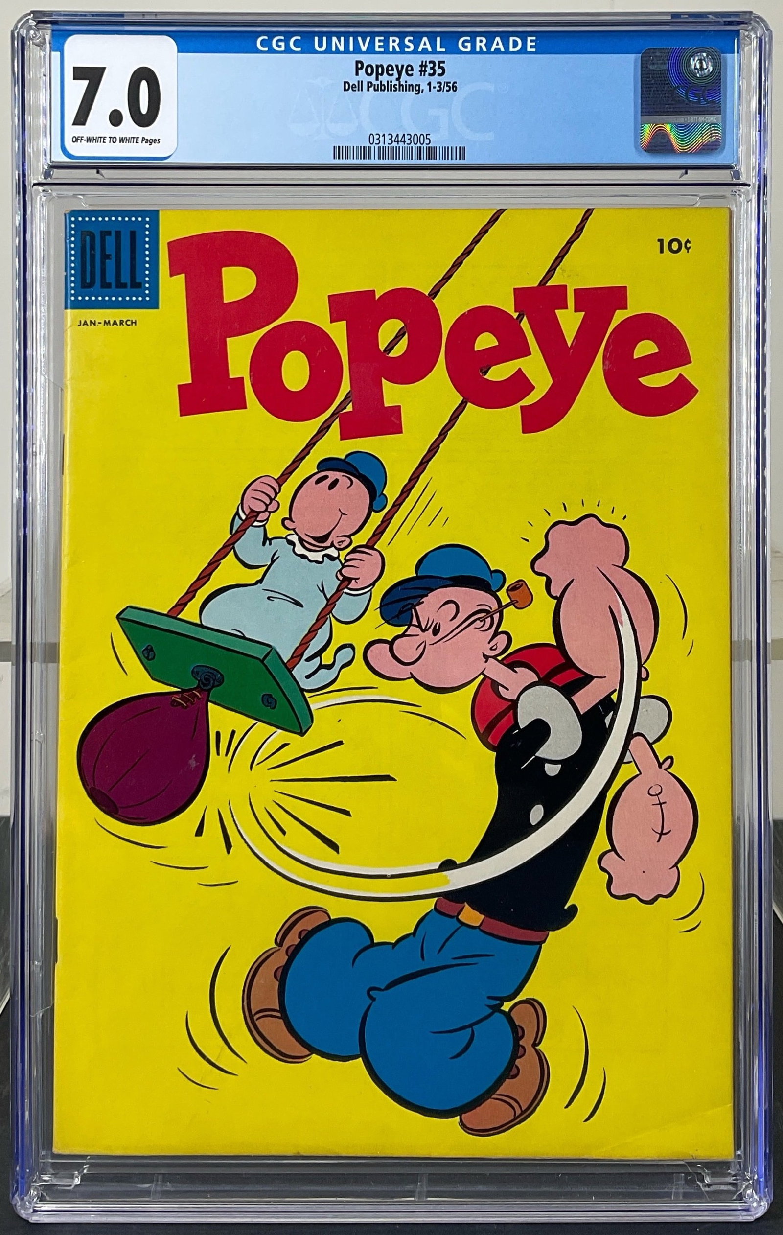 Popeye #35 (Dell Publishing, 1956) CGC 7.0 Off-White to White Pages (1 of 3)