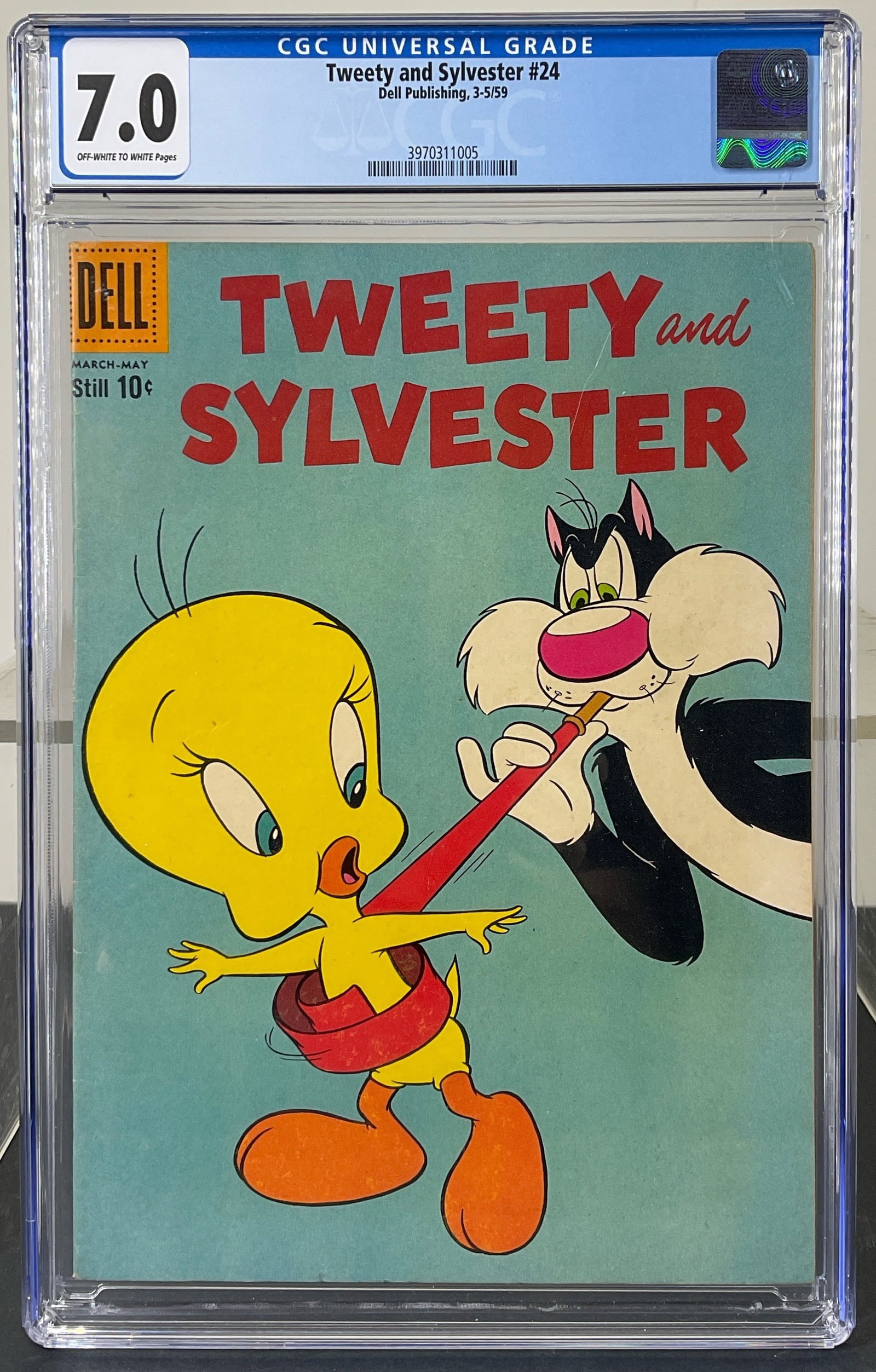 Tweety and Sylvester #24 (Dell Publishing, 1959) CGC 7.0 Off-white to white pages (1 of 3)