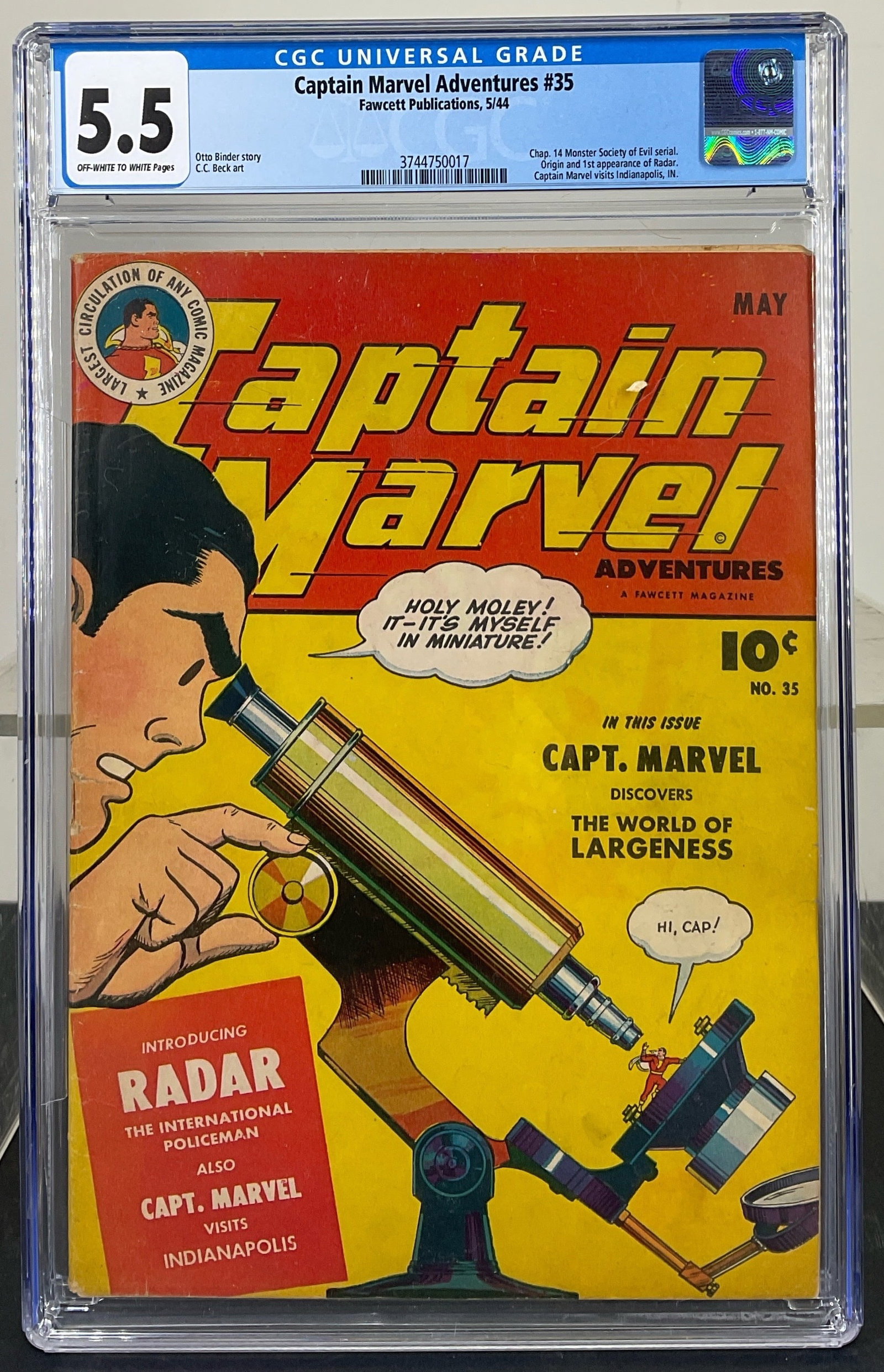 Captain Marvel Adventures #35 (Fawcett Publications, 1944) CGC 5.5 Off-white to white pages (1 of 3)
