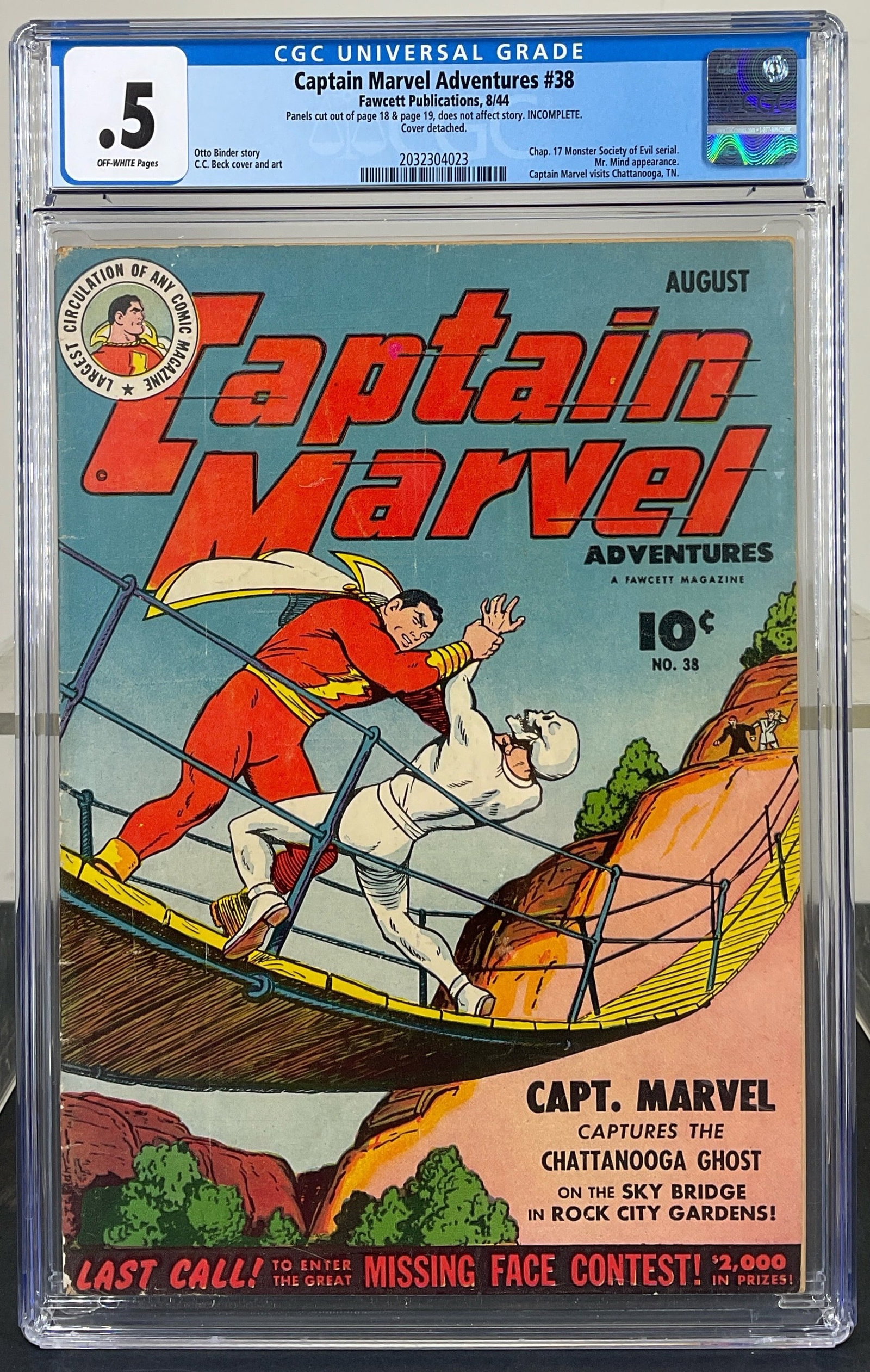 Captain Marvel Adventures #38 (Fawcett Publications, 1944) CGC 0.5 Off-White pages (1 of 3)