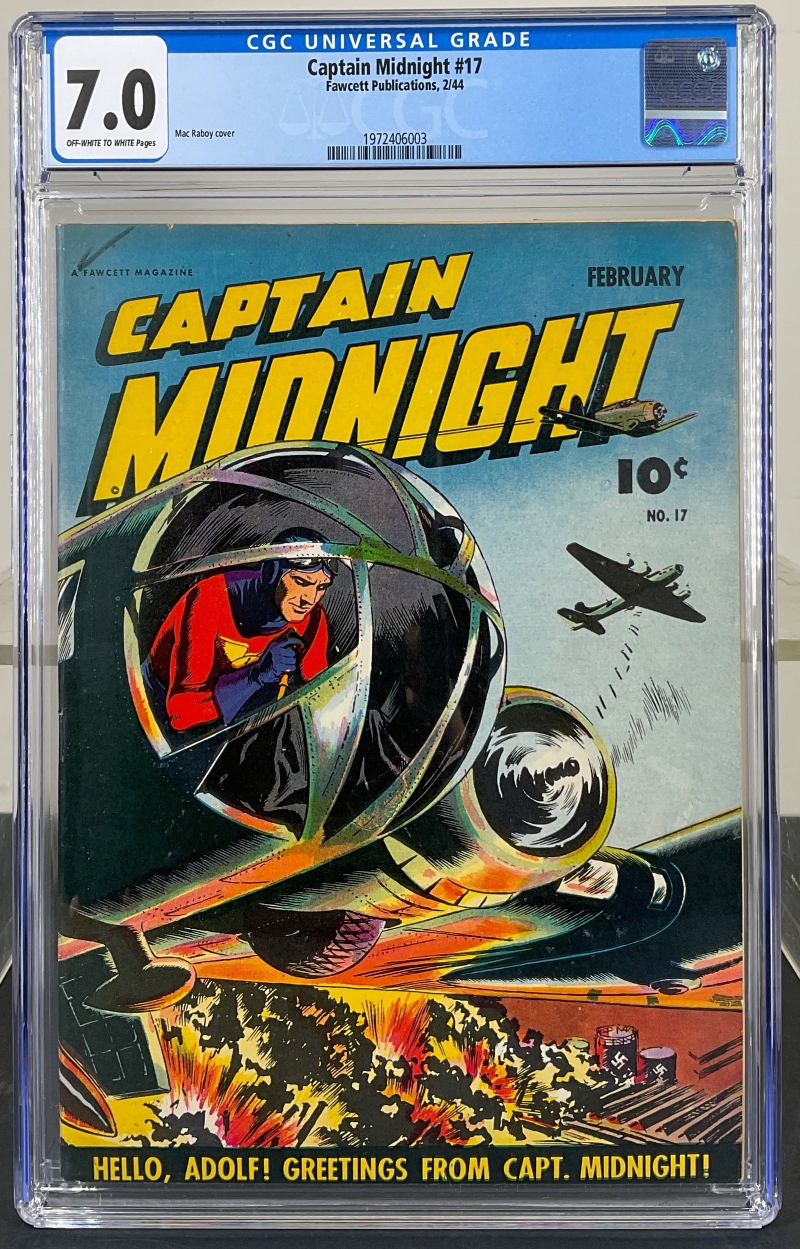 Captain Midnight #17 (Fawcett Publications, 1944) CGC 7.0 Off-White to White Pages (1 of 3)