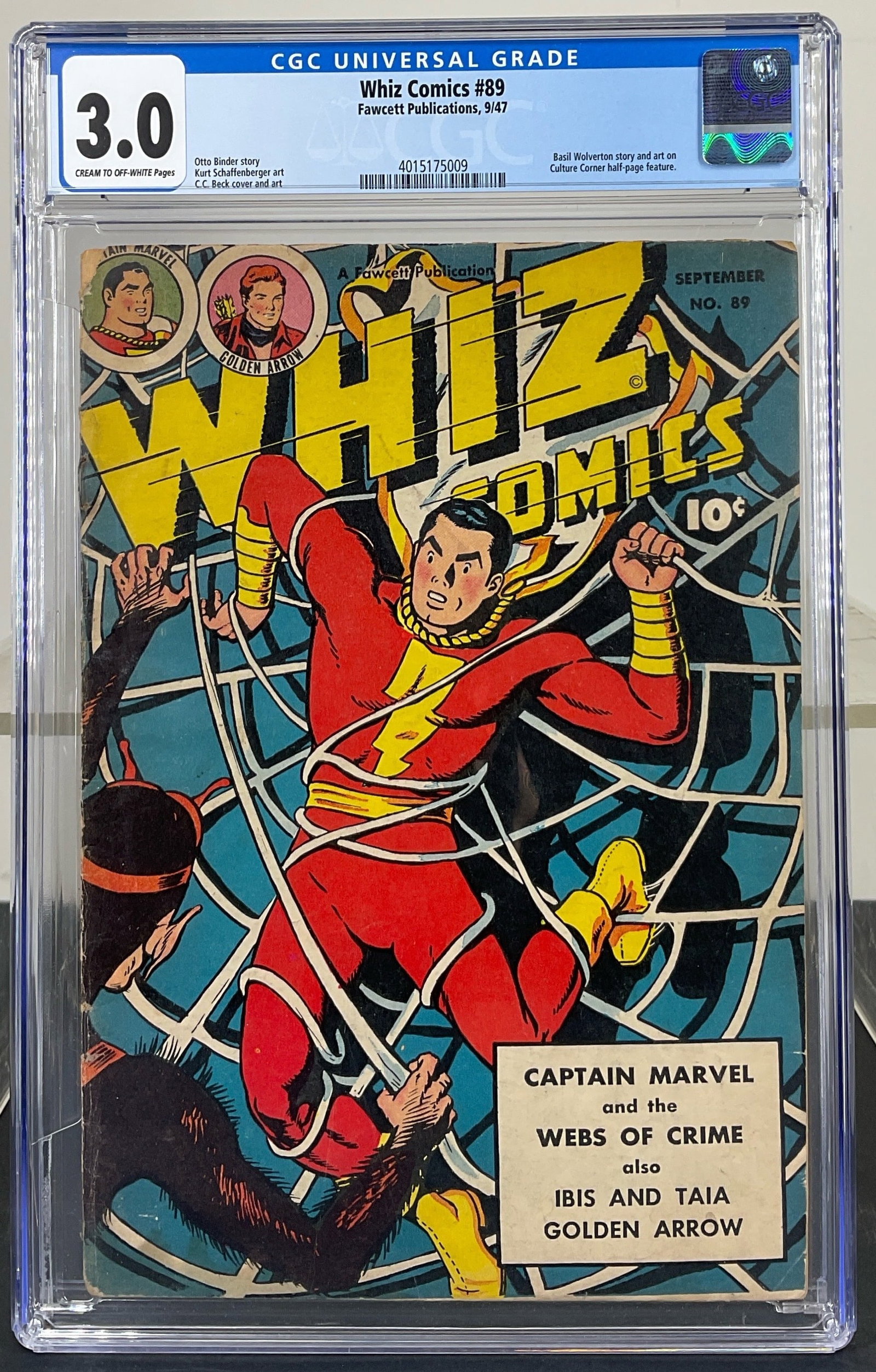 Whiz Comics #89 (Fawcett Publications, 1947) CGC 3.0 Cream to Off-White Pages (1 of 3)