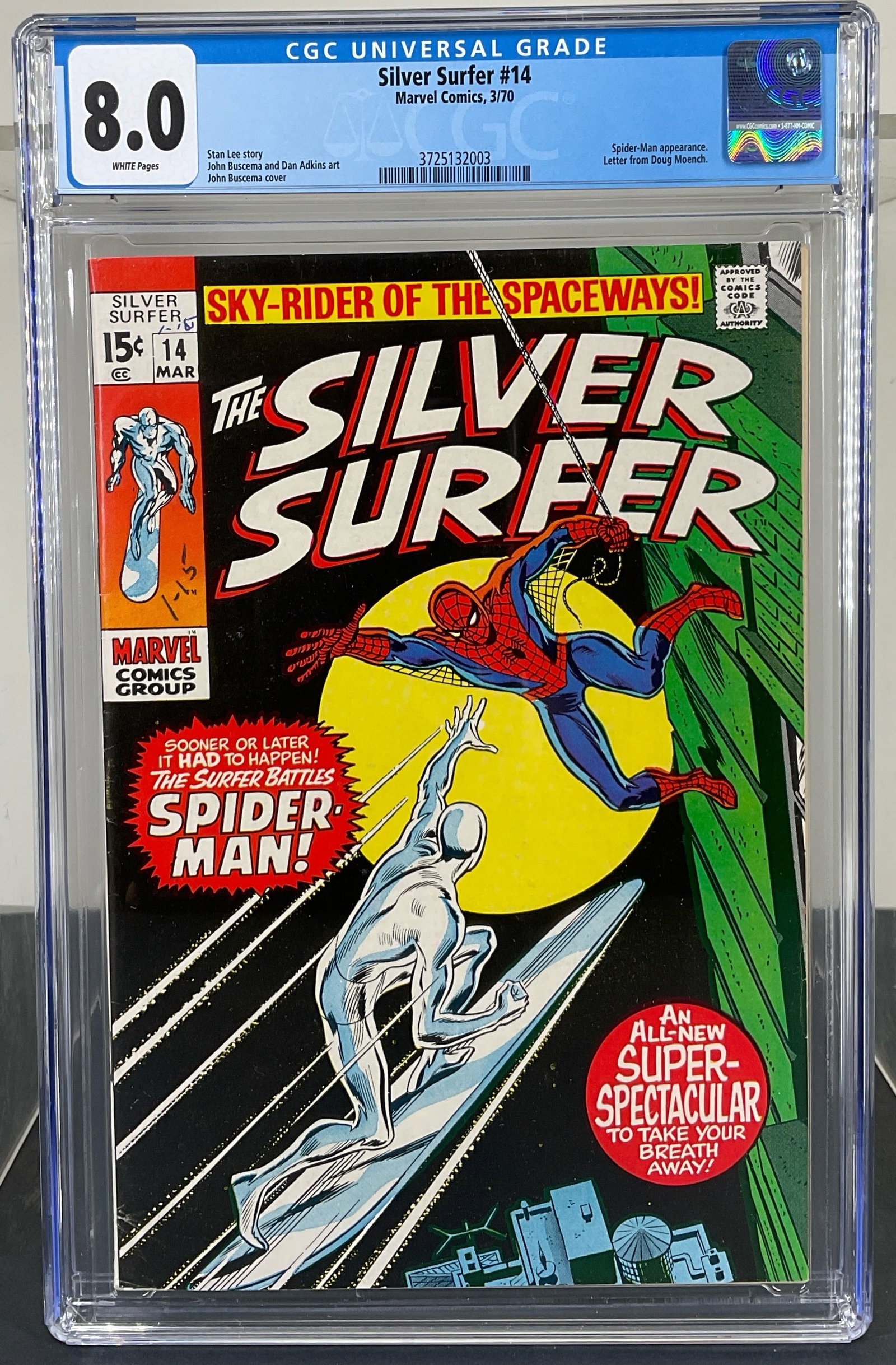 Silver Surfer #14 (Marvel Comics, 1970) CGC 8.0 White pages (1 of 3)