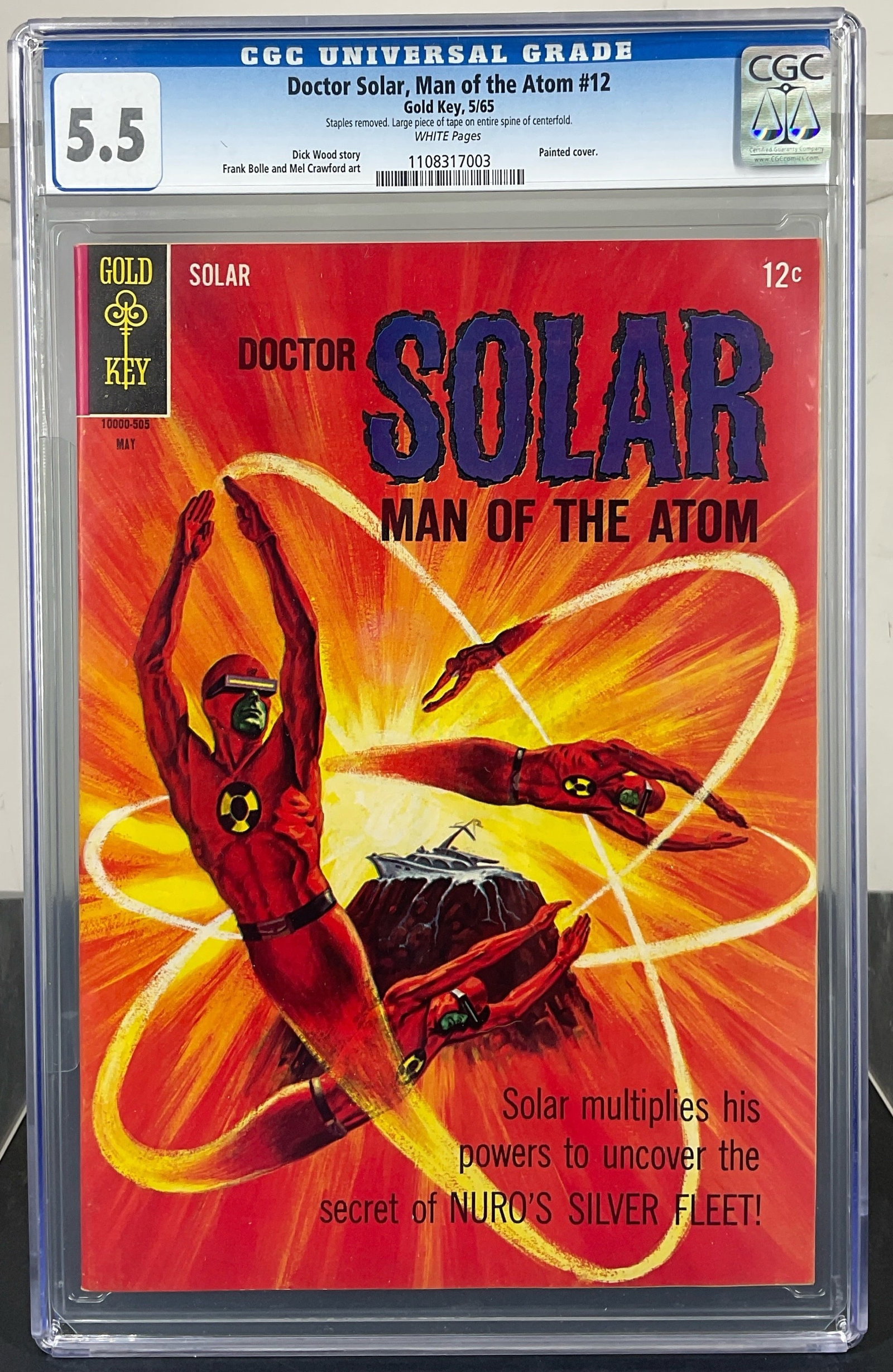 Doctor Solar, Man of the Atom #12 (Gold Key, 1965) CGC 5.5 White pages (1 of 3)