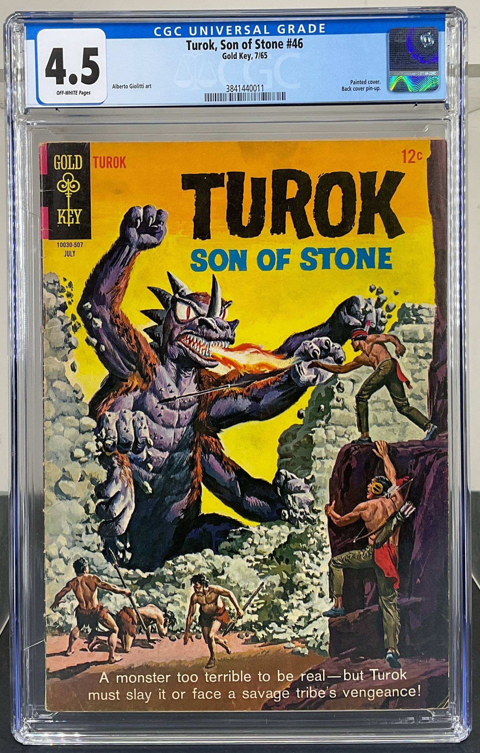 Turok, Son of Stone #46 (Gold Key, 1965) CGC 4.5 Off-White Pages: Turok, Son of Stone #46 (Gold Key, 1965) CGC 4.5 Off-White Pages. Alberto Giolitti art. Painted cover. Back cover pin-up.