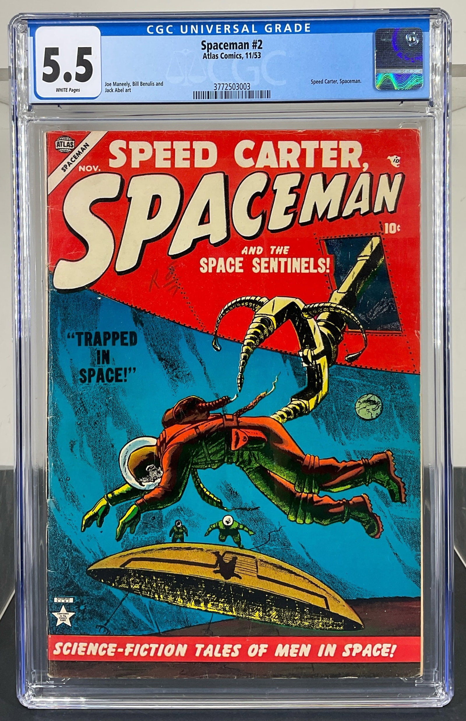 Spaceman #2 (Atlas Comics, 1953) CGC 5.5 WHITE Pages (1 of 3)