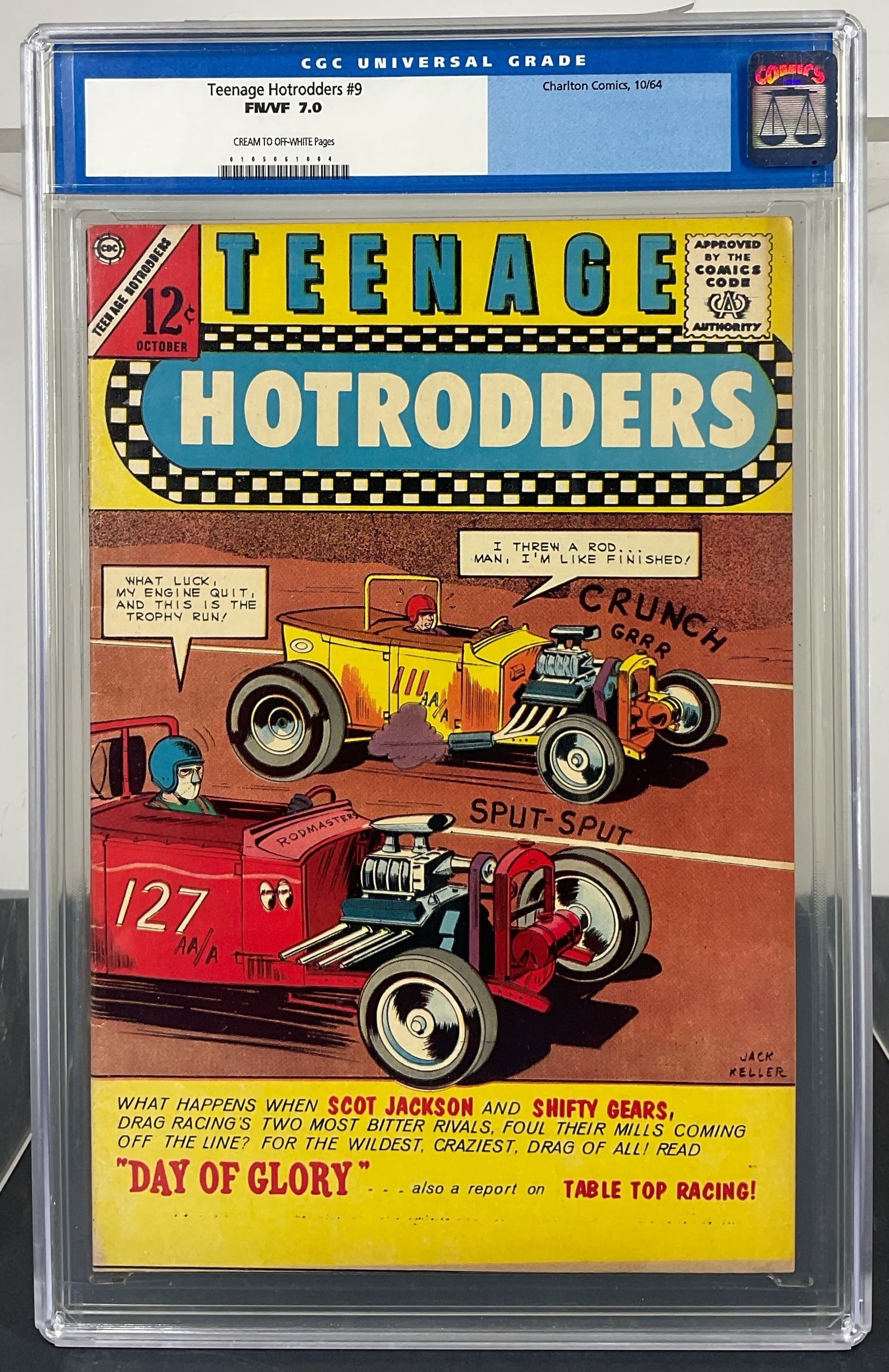 Teenage Hotrodders #9 (Charlton Comics, 1964) CGC FN/VF 7.0 Cream to off-white pages (1 of 3)
