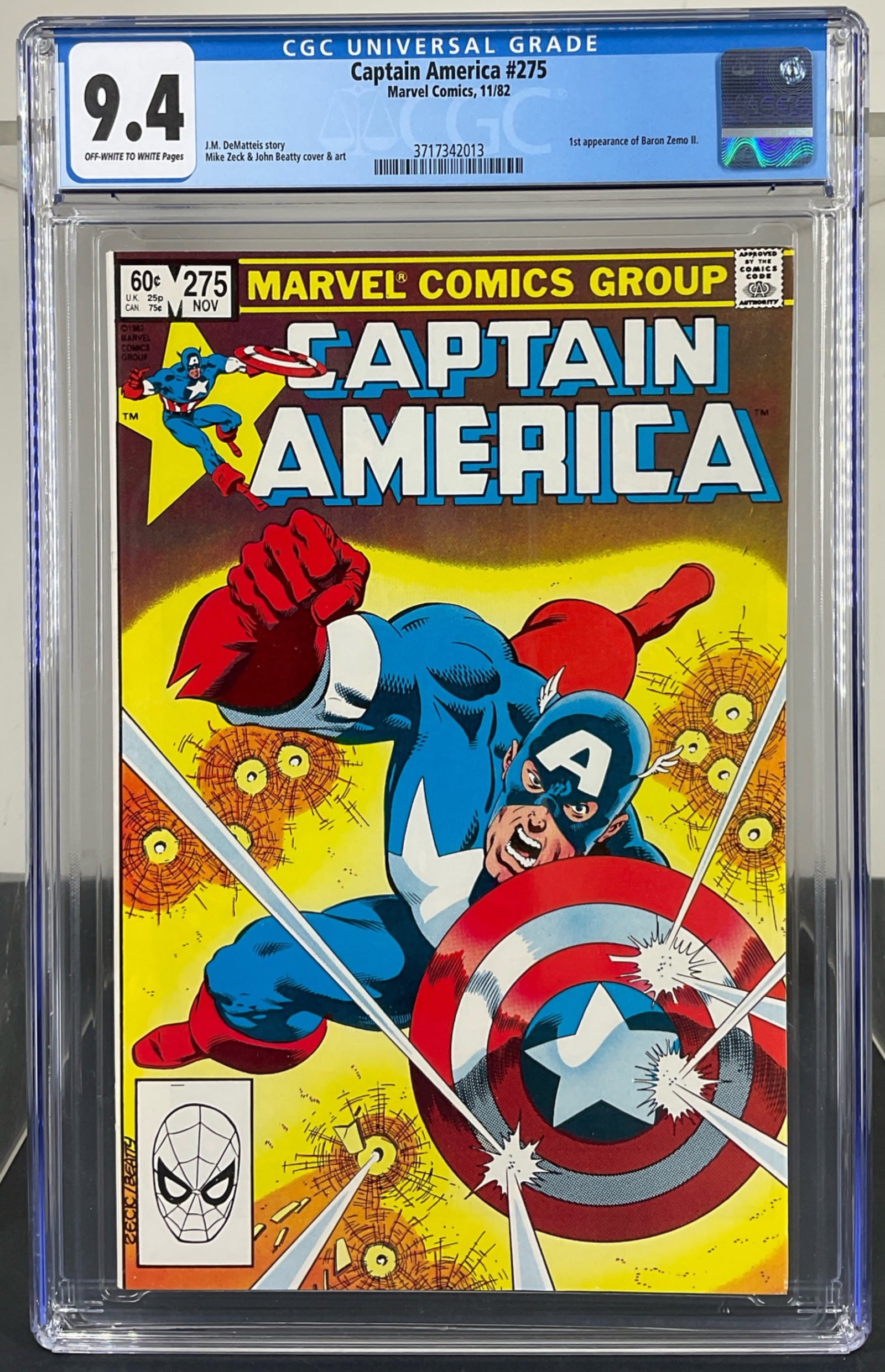 Captain America #275 (Marvel Comics, 1982) CGC 9.4 Off-white to white pages (1 of 3)