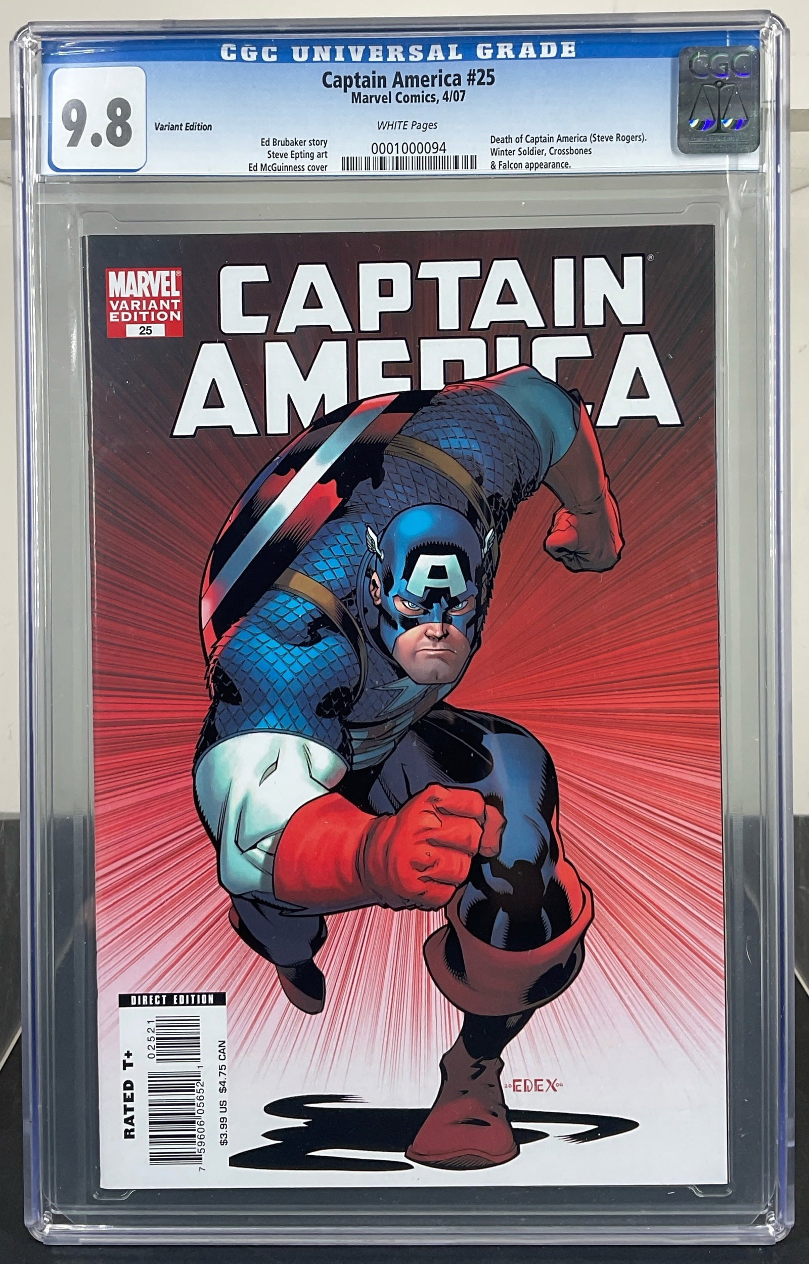 Captain America #25 (Marvel Comics, 2007) CGC 9.8 White pages (1 of 3)