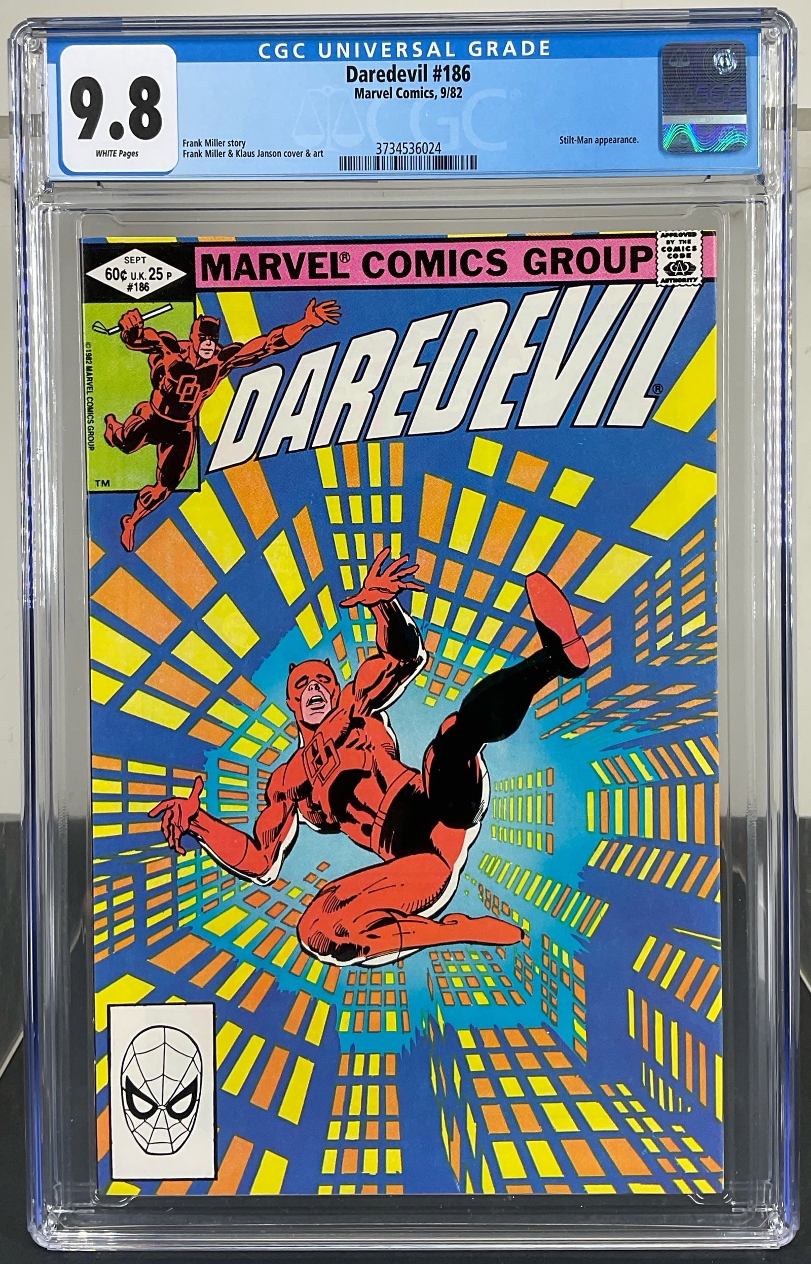 Daredevil #186 (Marvel Comics, 1982) CGC 9.8 WHITE Pages (1 of 3)