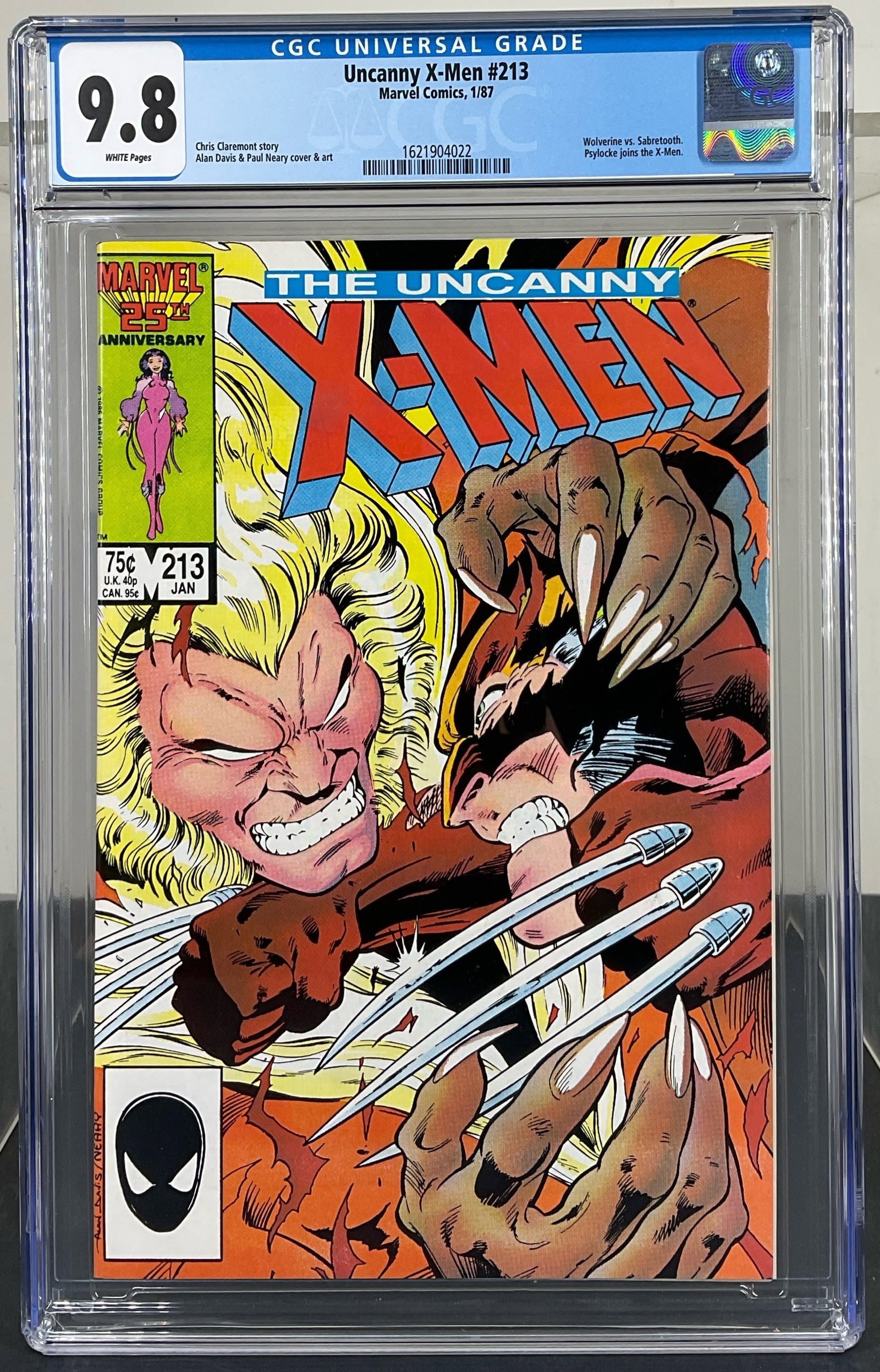 Uncanny X-Men #213 (Marvel Comics, 1987) CGC 9.8 White Pages (1 of 3)