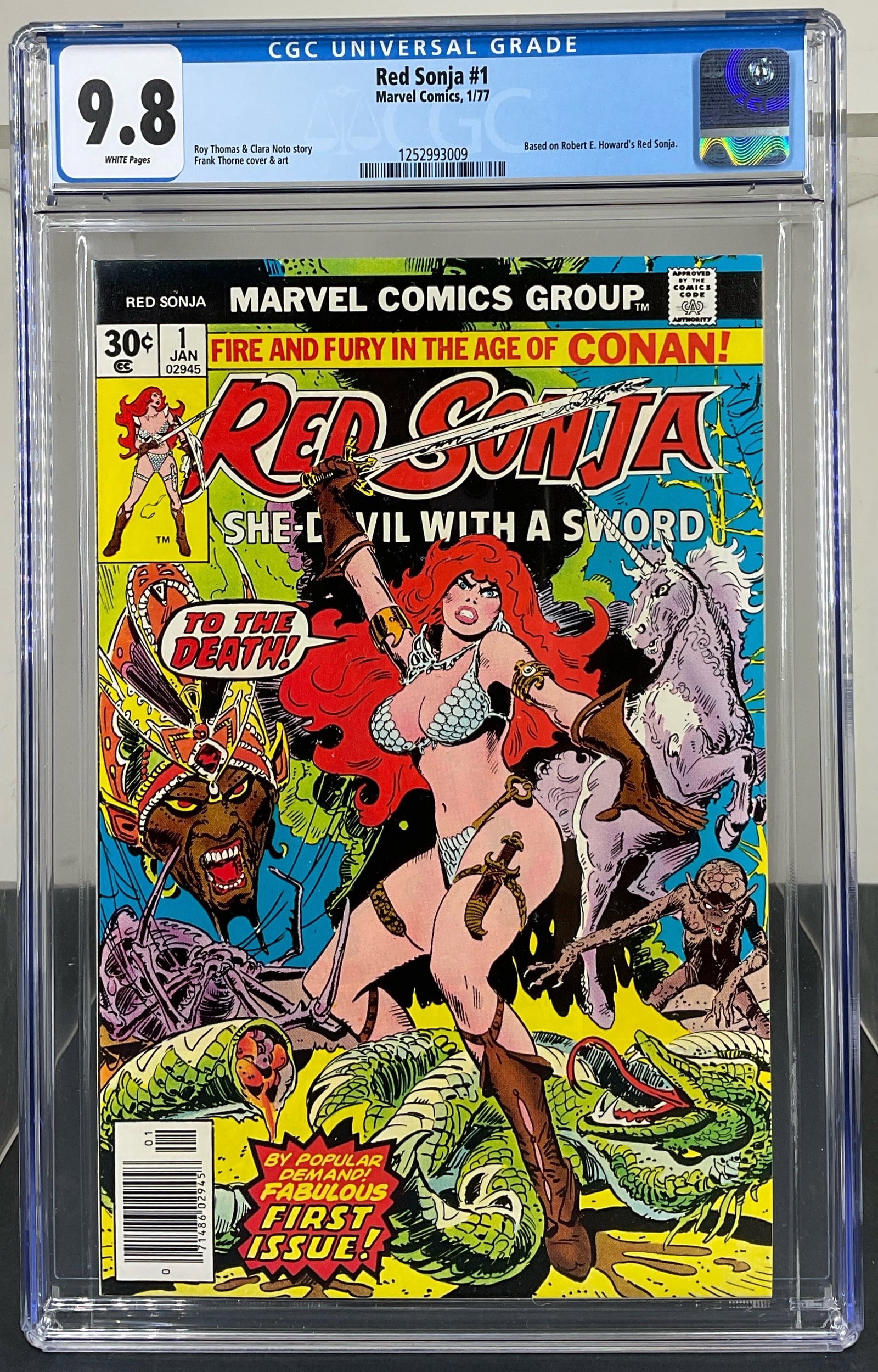 Red Sonja #1 (Marvel Comics, 1977) CGC 9.8 White Pages (1 of 3)